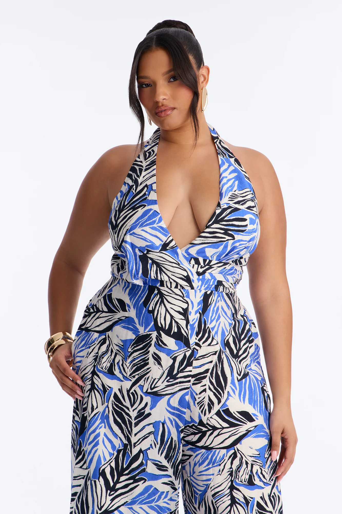 Tropic Haze Halter Jumpsuit - Blue/combo - Image 5