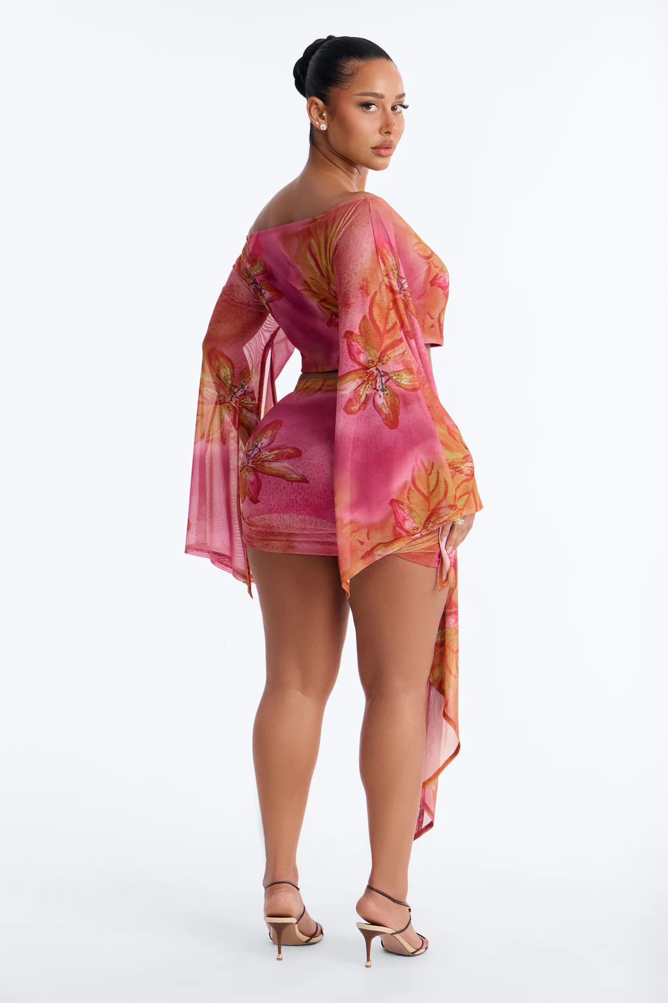 Tropic Tease Mesh Skirt Set - Pink - Image 4