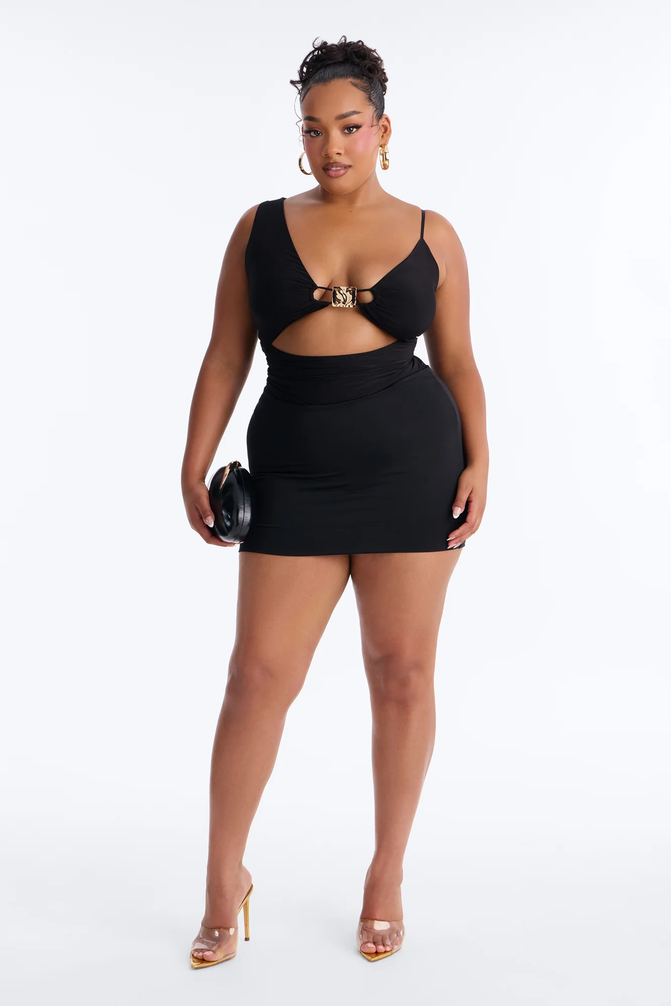 Tropic Waters Ruched Hardware Bodysuit - Black - Image 7