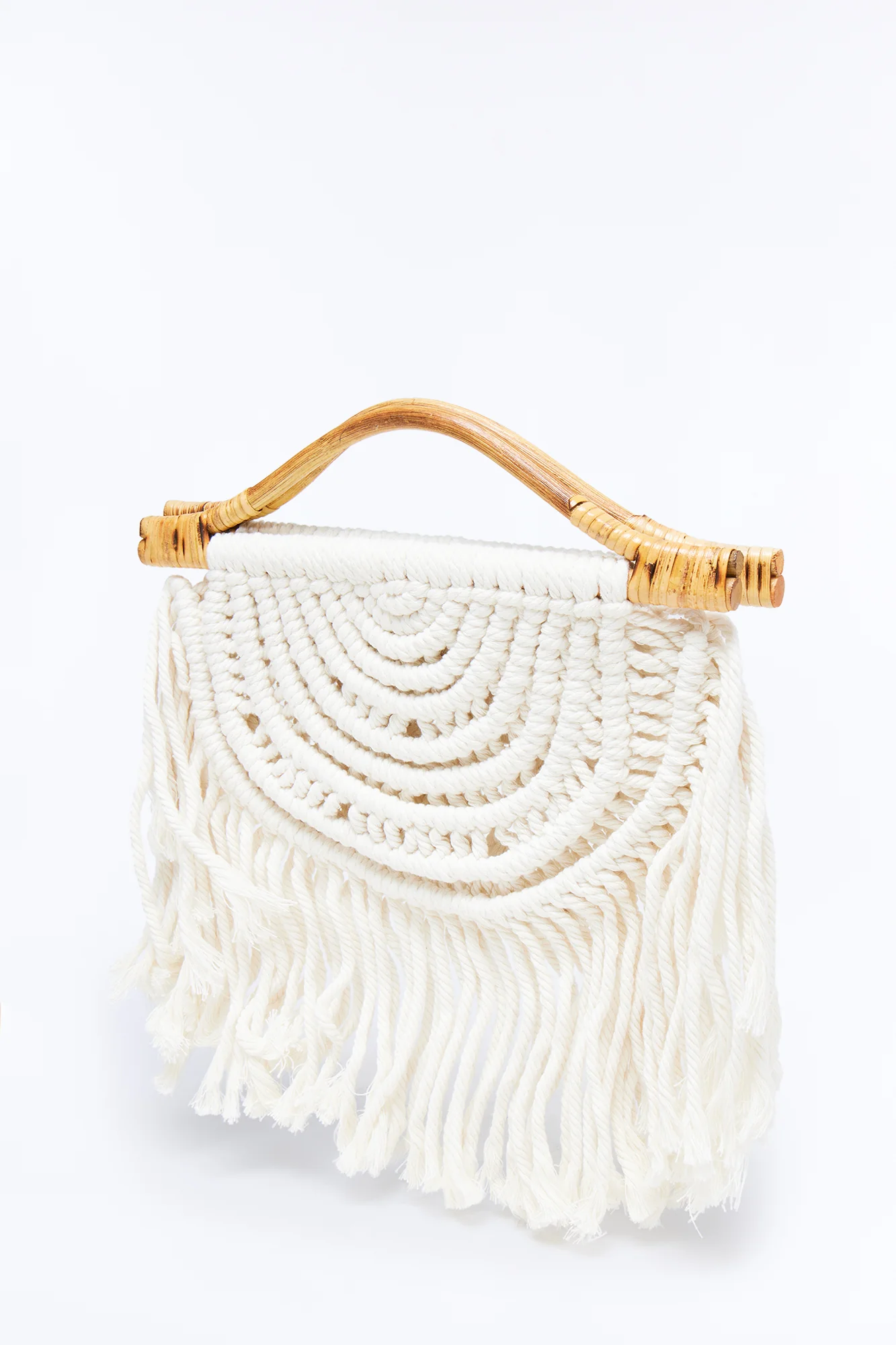 Tropical Thread Crochet Satchel Handbag - Natural/Combo - Image 4