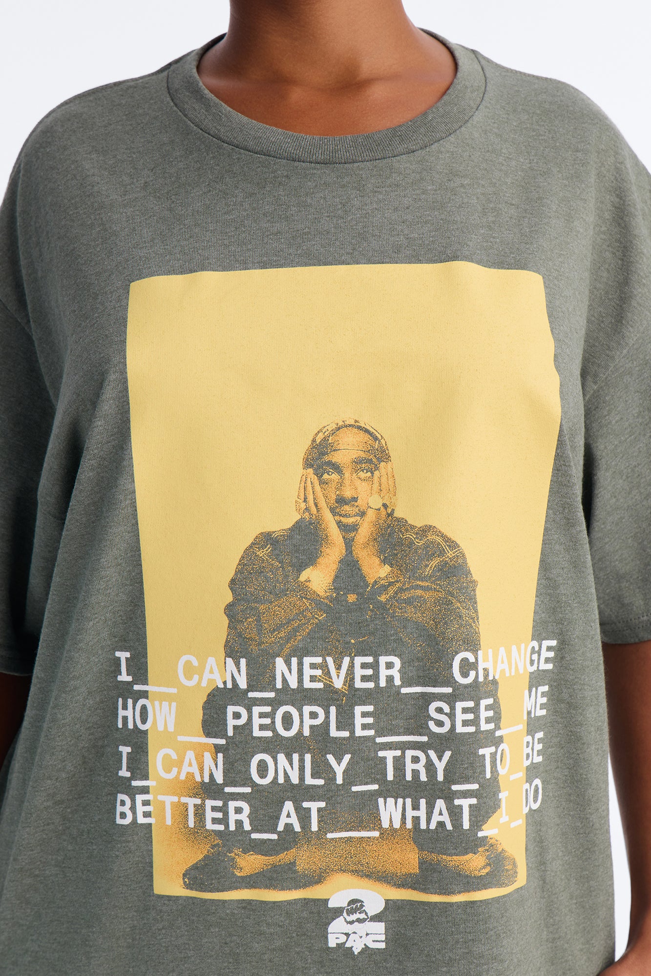 Tupac Shakur Iconic Oversized Tee - Green - Image 3