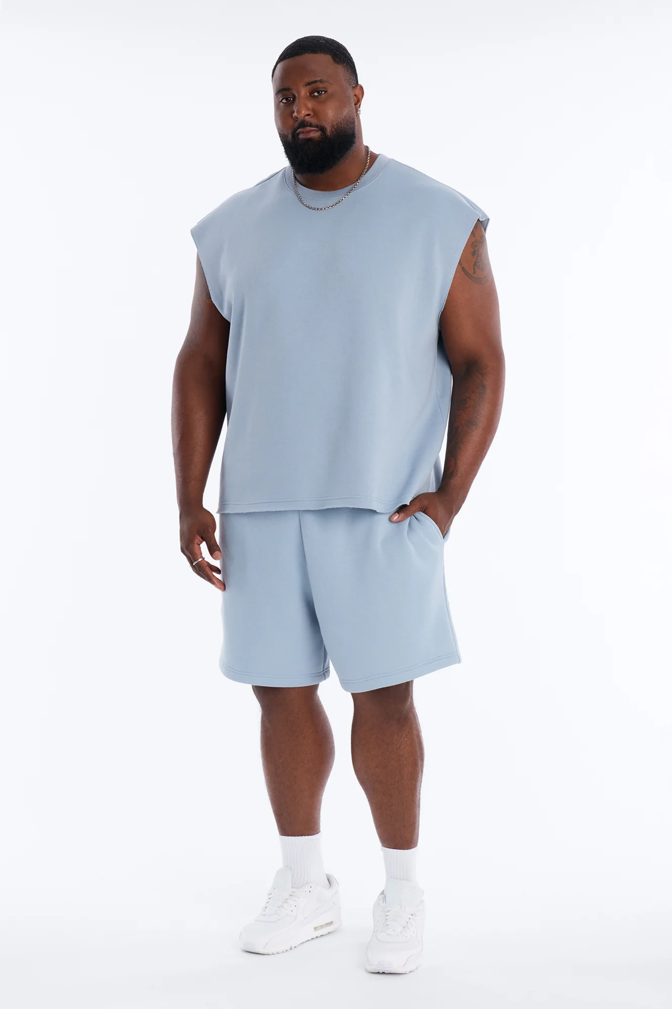 Tyson Sweatshort - Slate Blue - Image 6