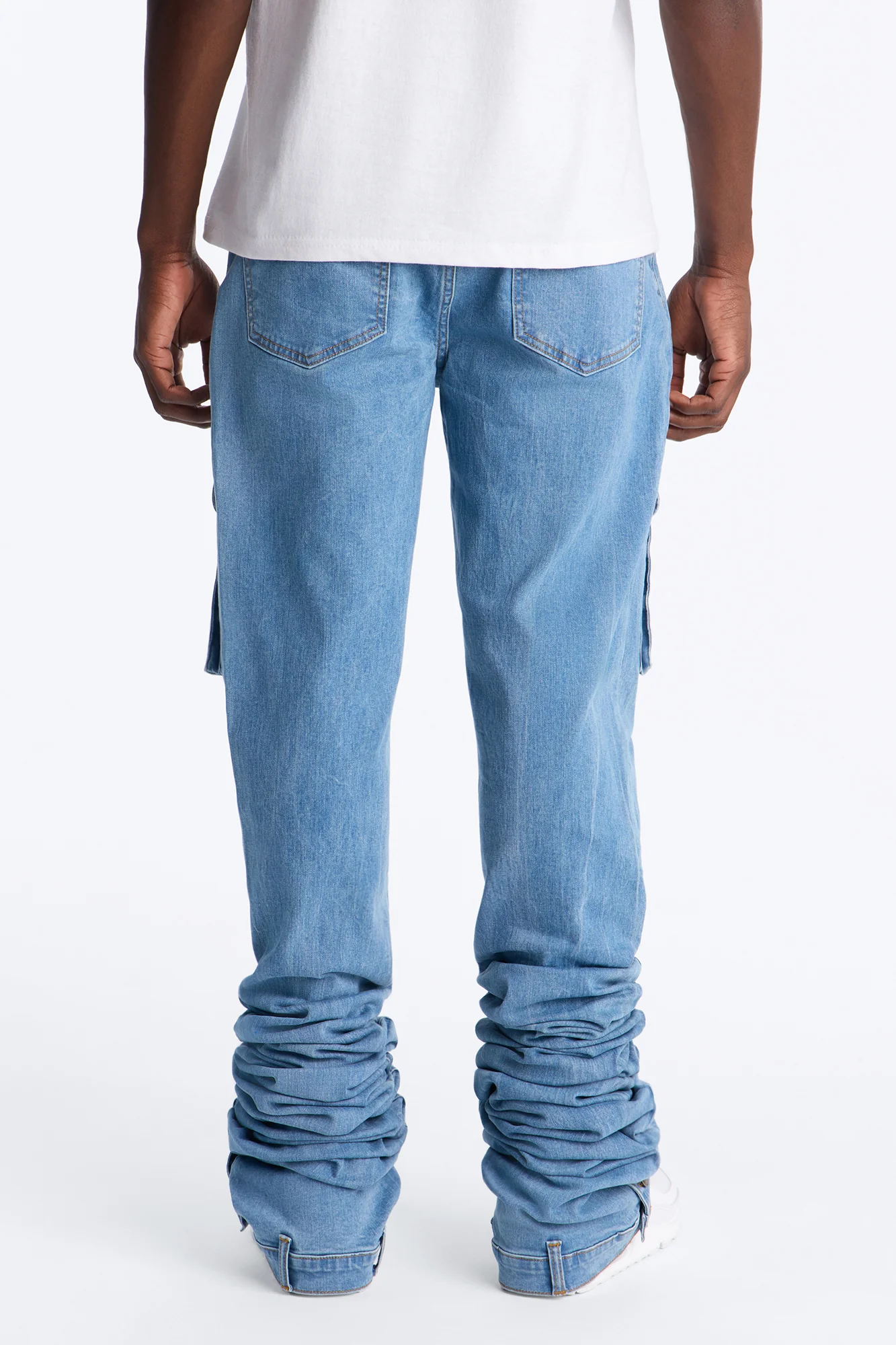 Ultra Stacked Skinny Cargo Jean - Medium Blue Wash - Image 5