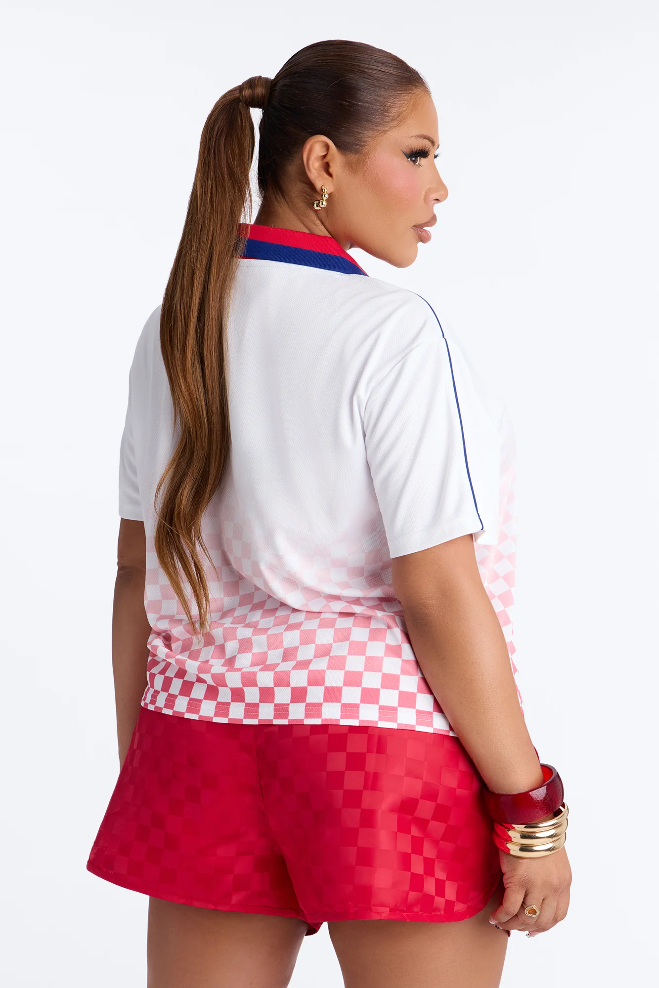 Umbro Checkered Soccer Jersey - White - Image 9