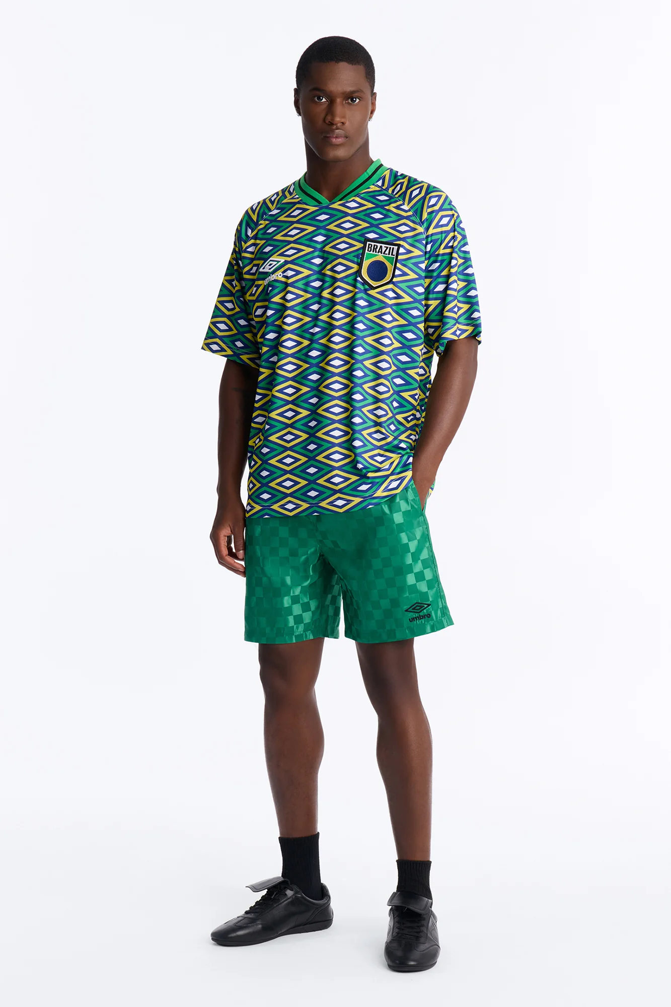 Umbro Checkered Soccer Shorts - Green