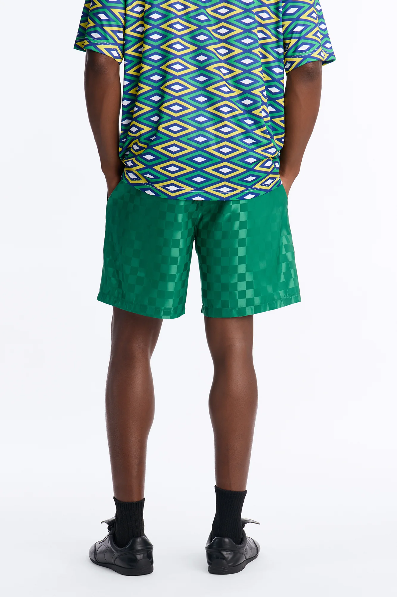 Umbro Checkered Soccer Shorts - Green - Image 4
