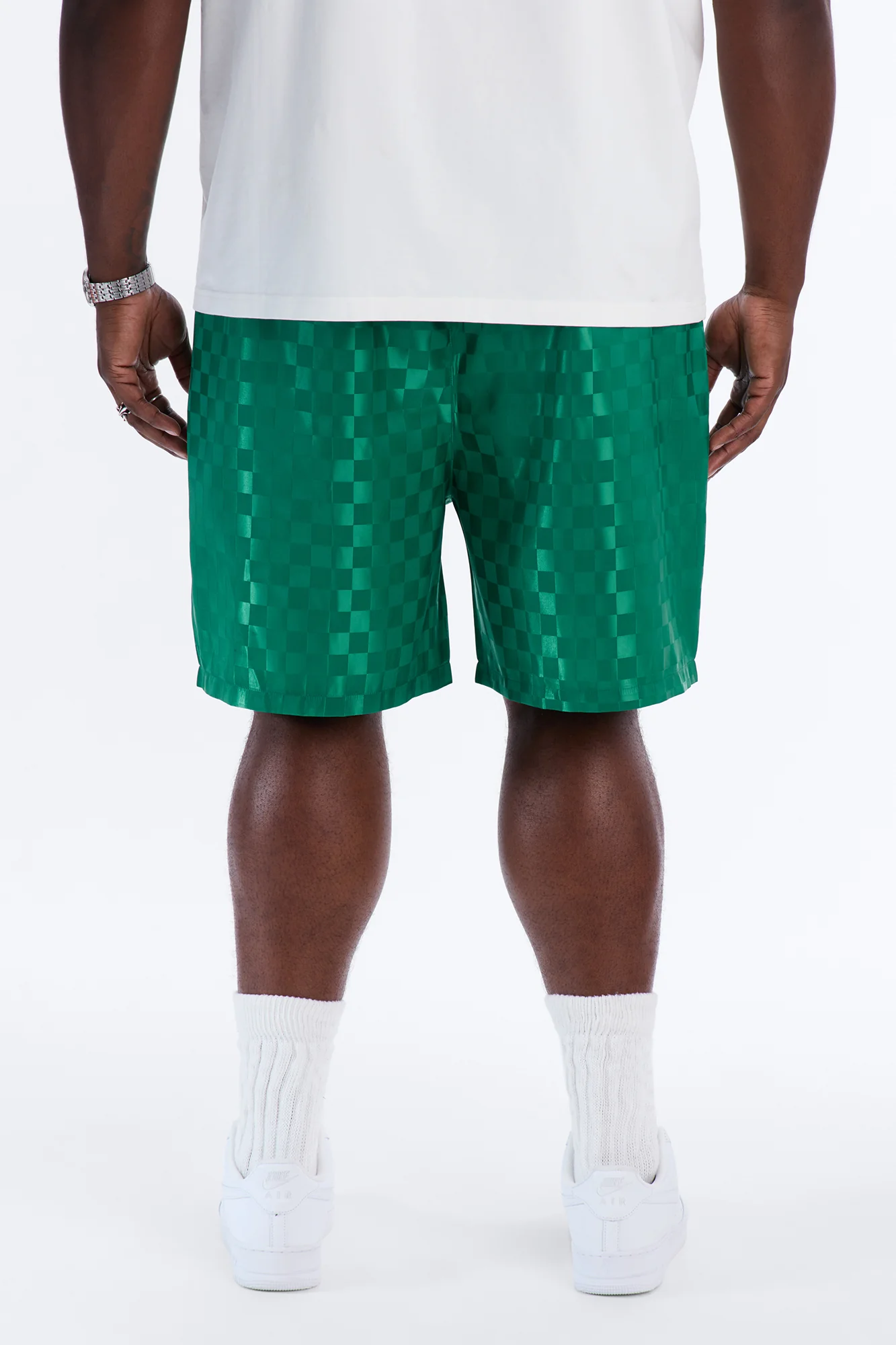 Umbro Checkered Soccer Shorts - Green - Image 8