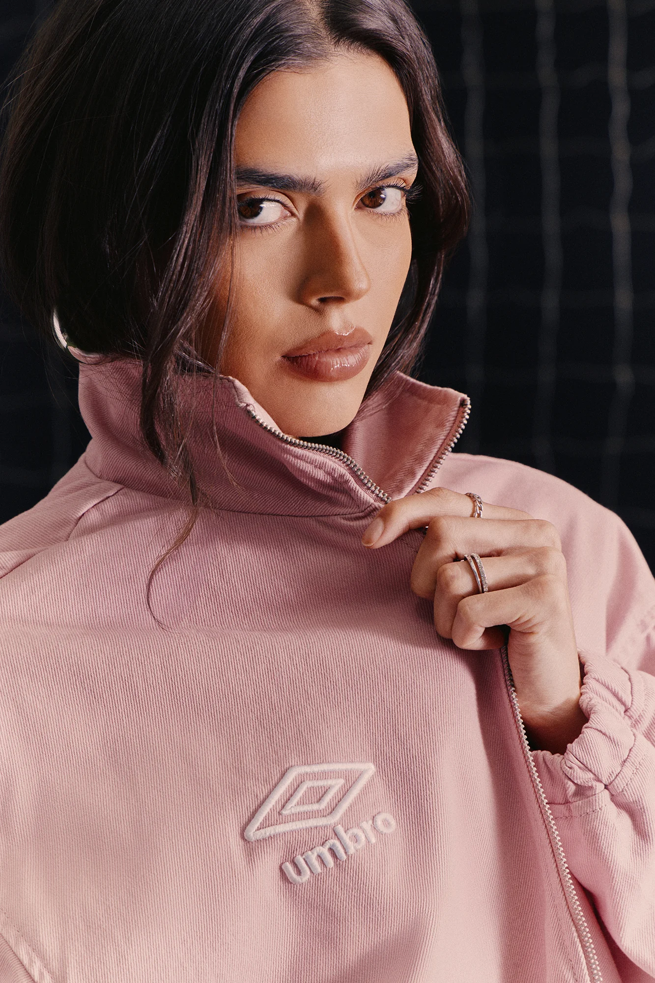 Umbro Denim High Neck Jacket - Pink - Image 4
