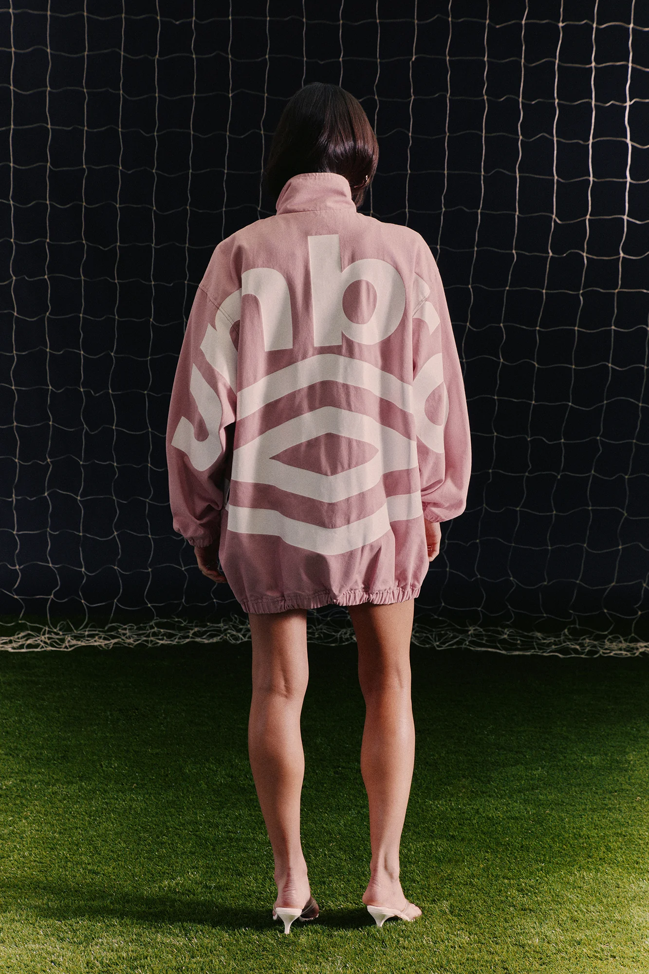 Umbro Denim High Neck Jacket - Pink - Image 5
