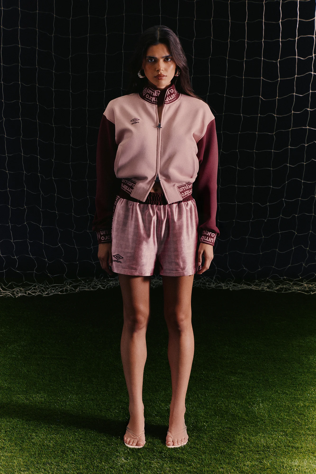 Umbro Mock Neck Scuba Zip Up Jacket - Pink - Image 2