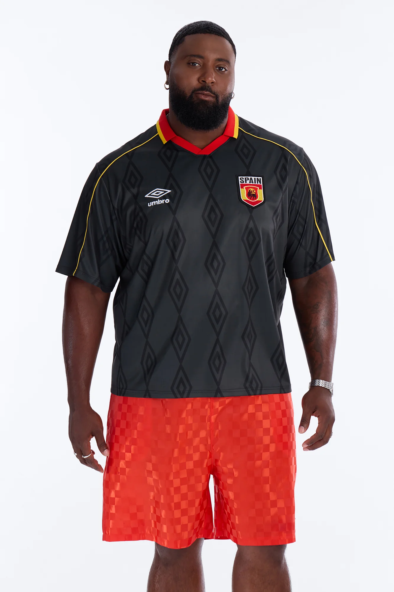 Umbro Spain Collar Soccer Jersey - Black - Image 5