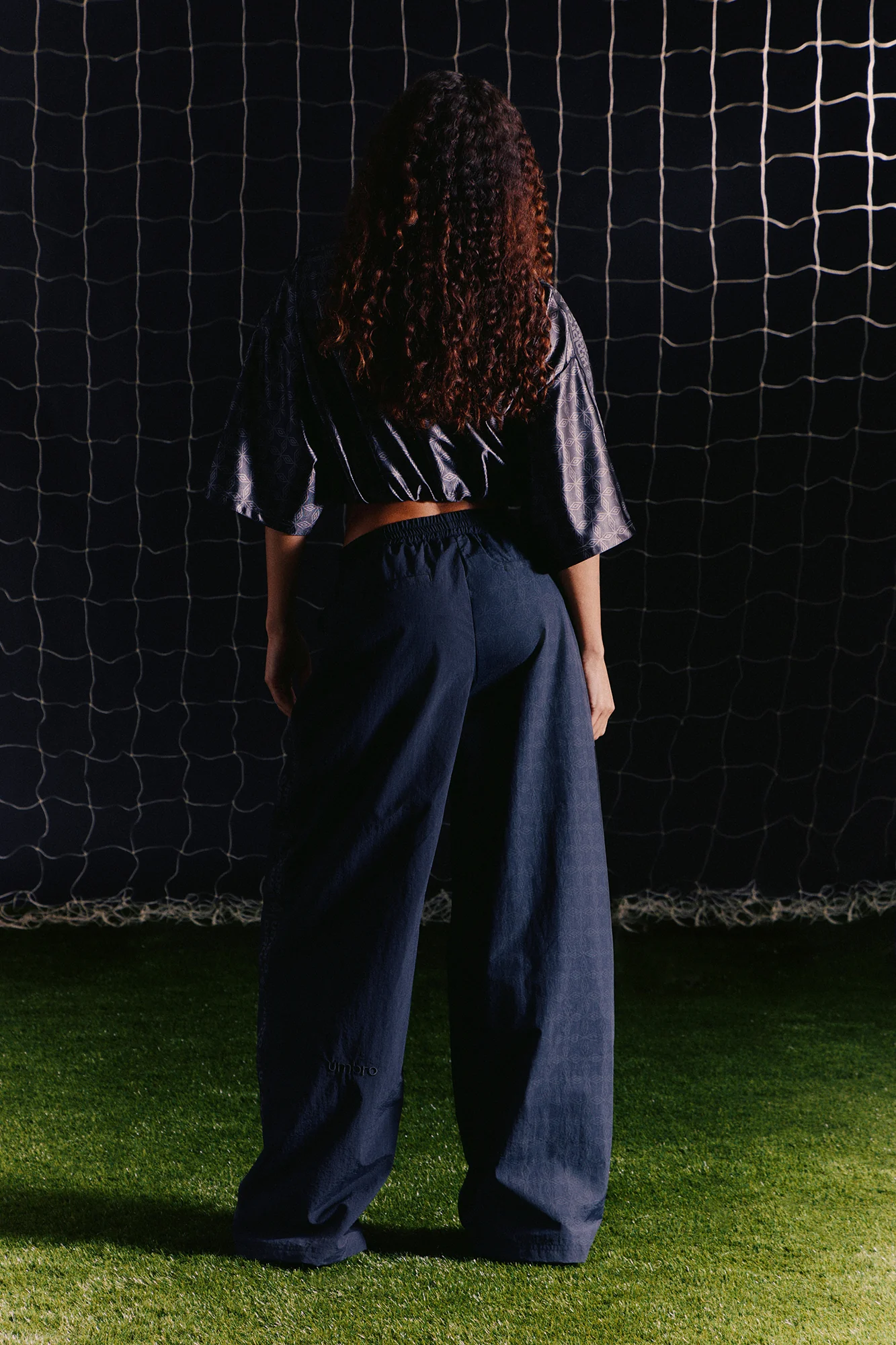 Umbro Varsity Windbreaker Wide Leg Pants - Black - Image 4