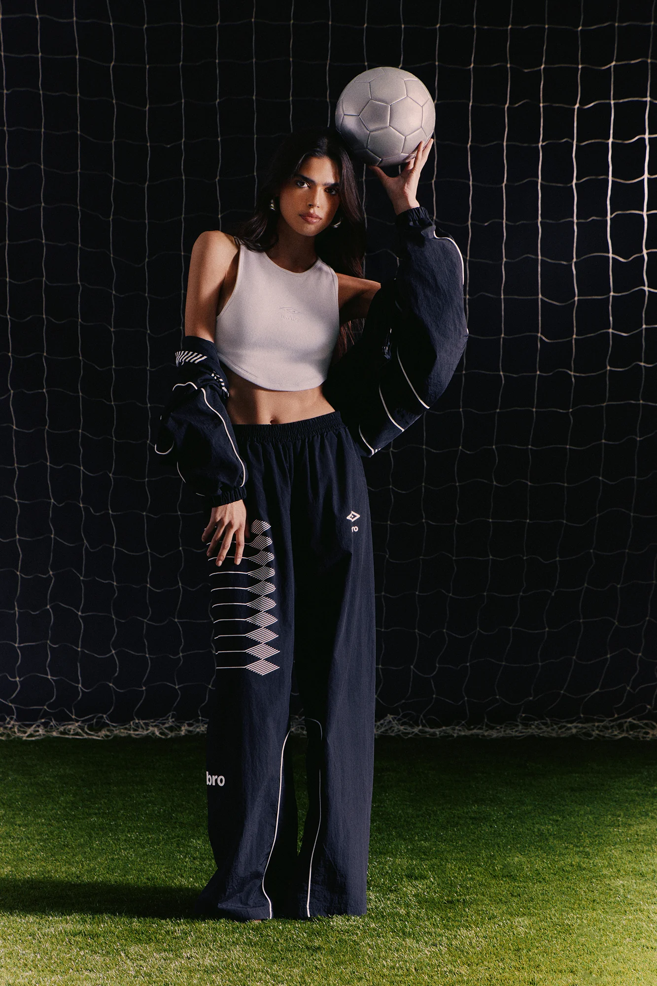 Umbro Windbreaker Wide Leg Pants - Black - Image 2
