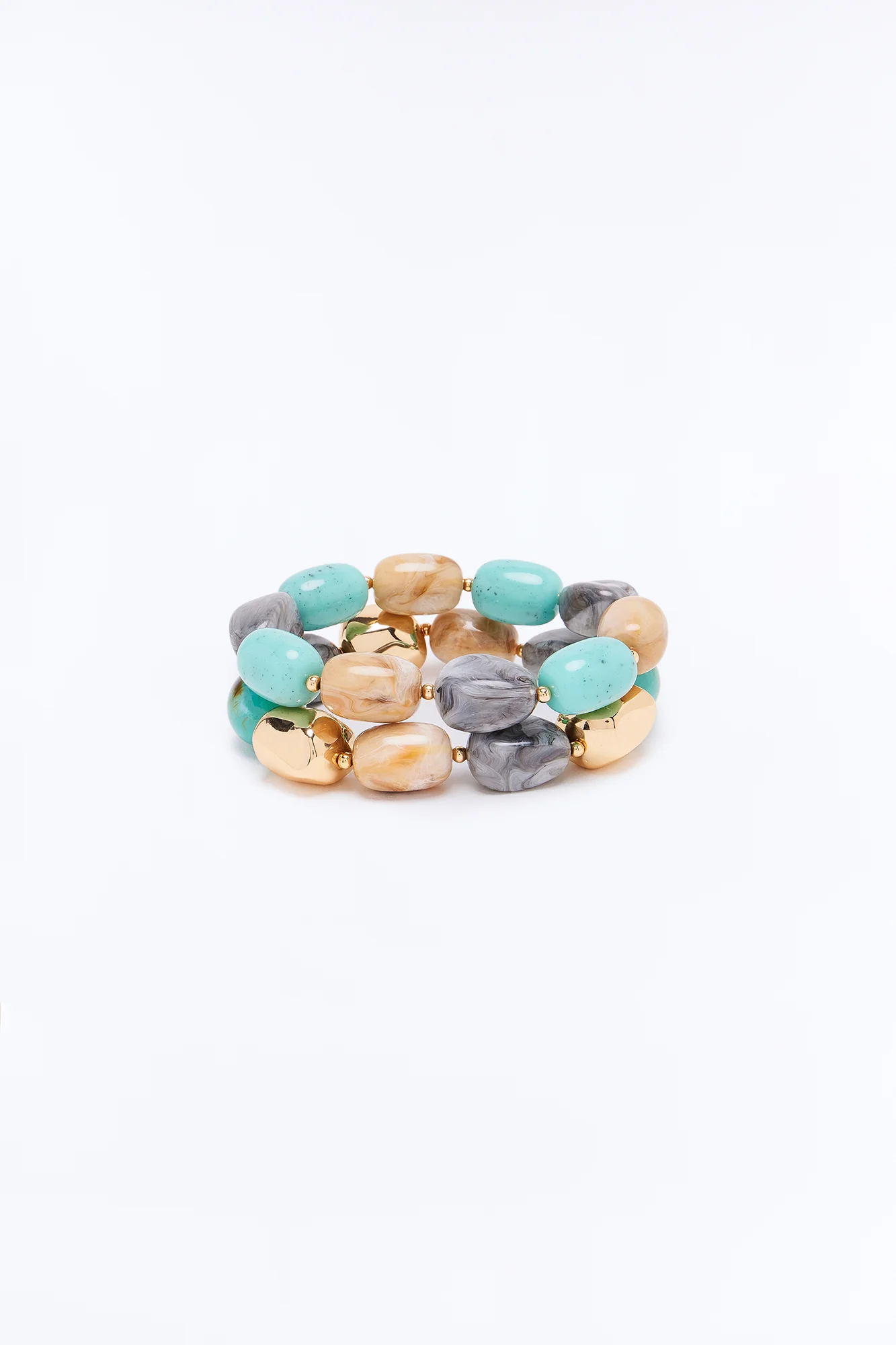 Unwind Tropics 2 Piece Bracelet Set - Gold/Blue - Image 3