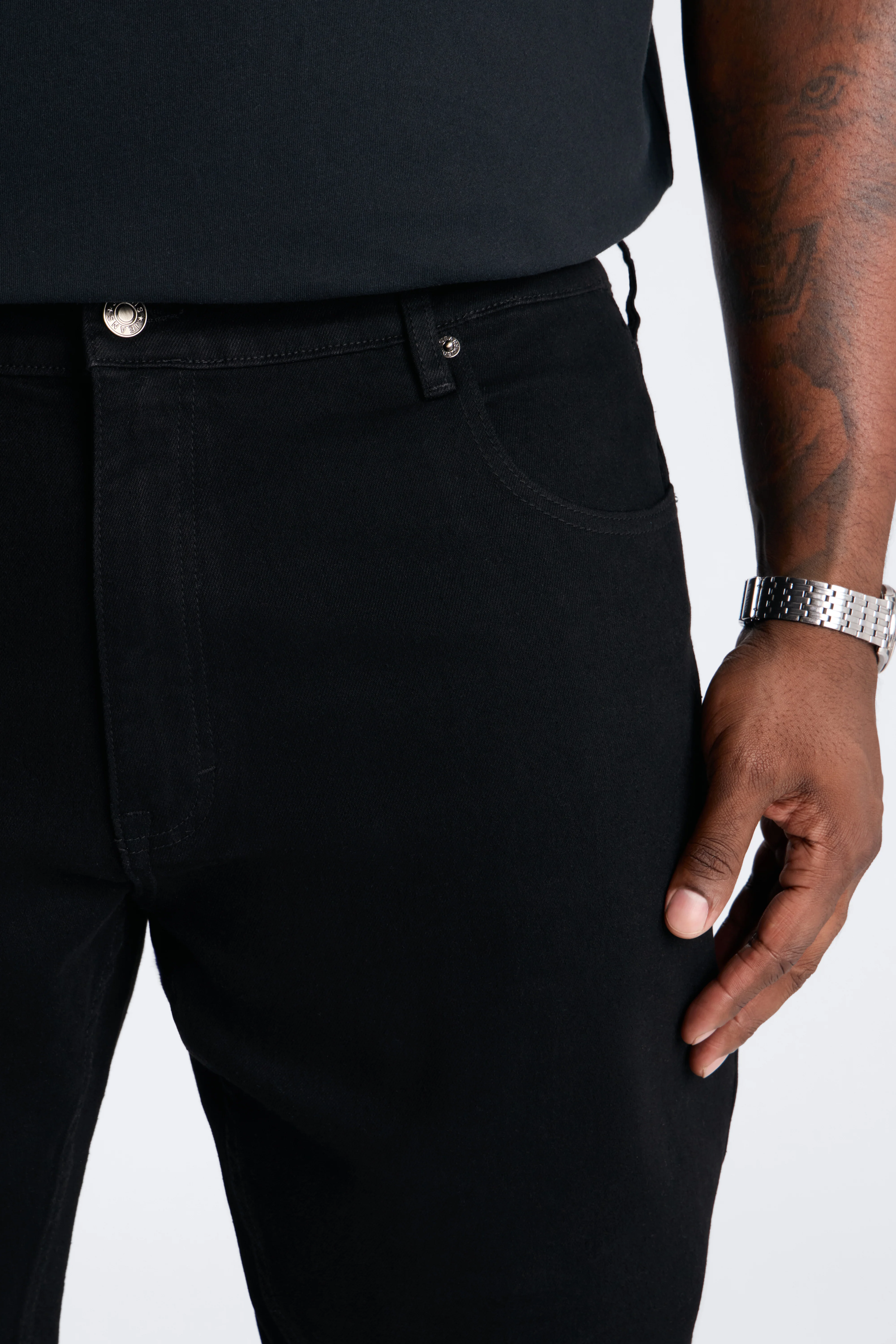 Upstanding Slit Stacked Slim Flare Jeans - Black - Image 8