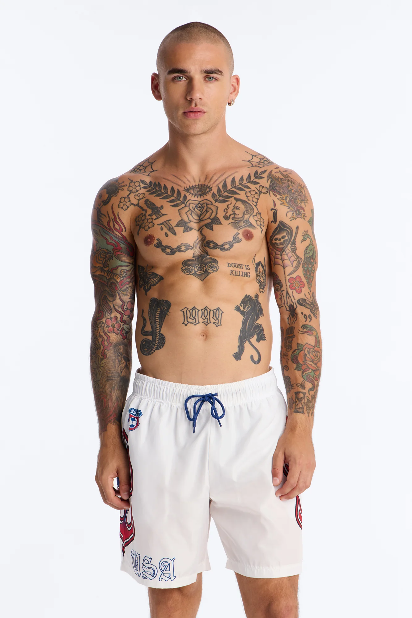 USA Circuit Velocity Swim Trunk 7″ - White/combo - Image 3