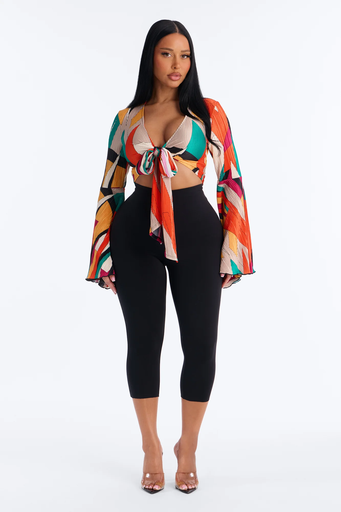 Vacay With Me Plisse Top - Multi Color - Image 2