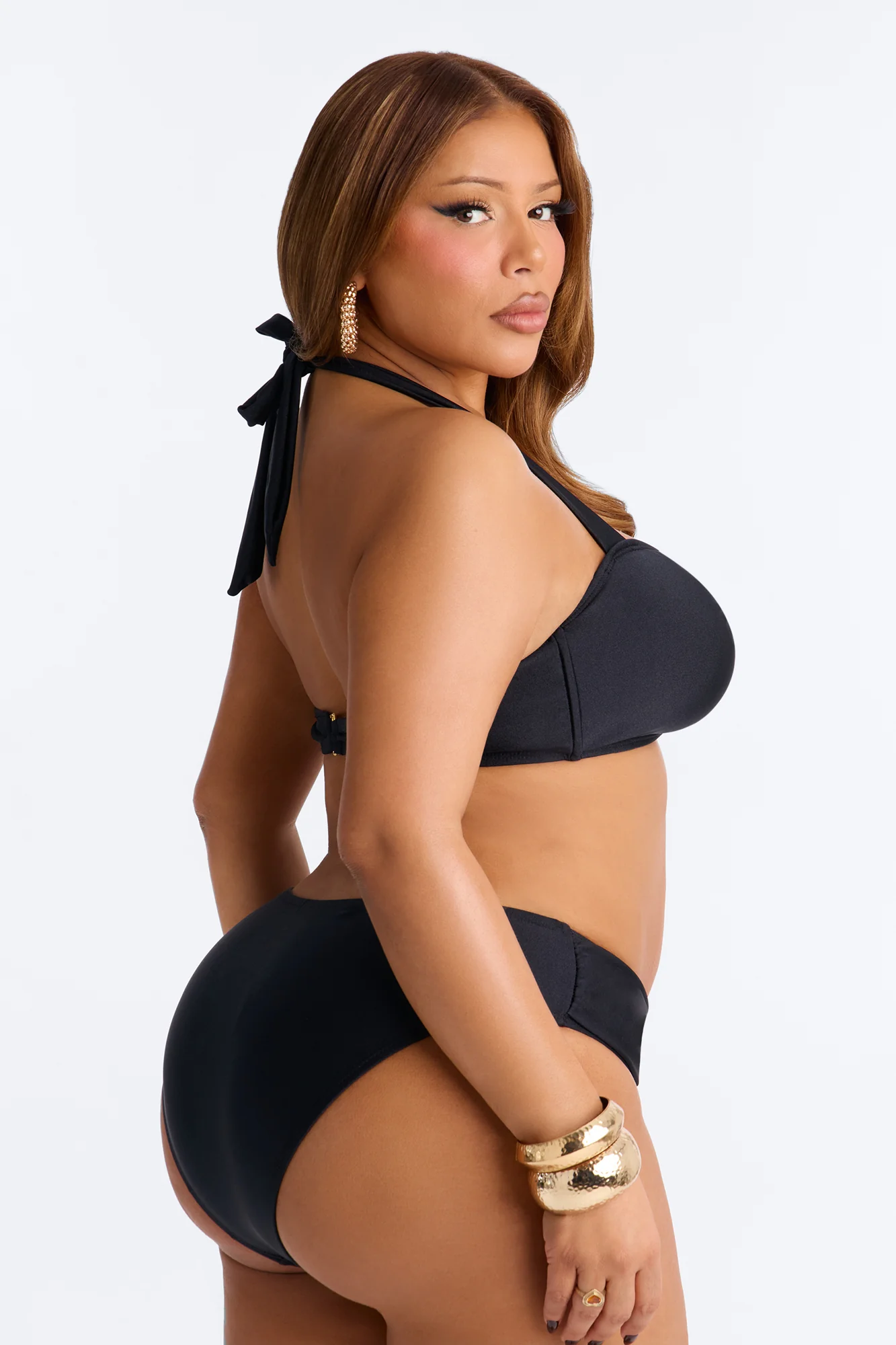 Val 2 Piece Hardware Bandeau Bikini Set - Black - Image 6