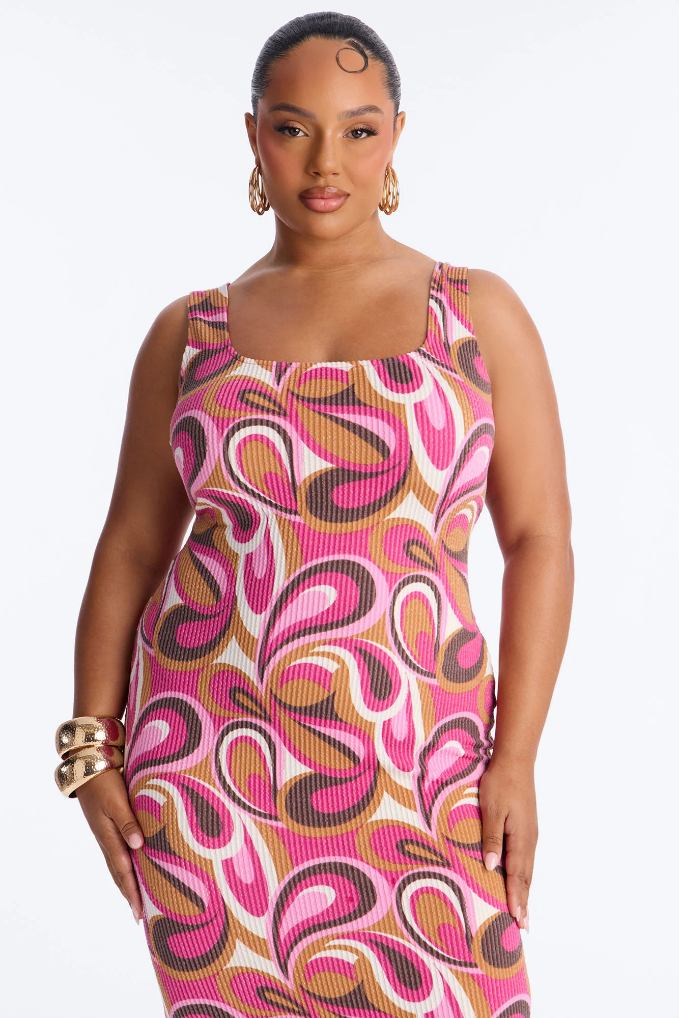 Valentina Ribbed Maxi Dress - Magenta/combo - Image 6