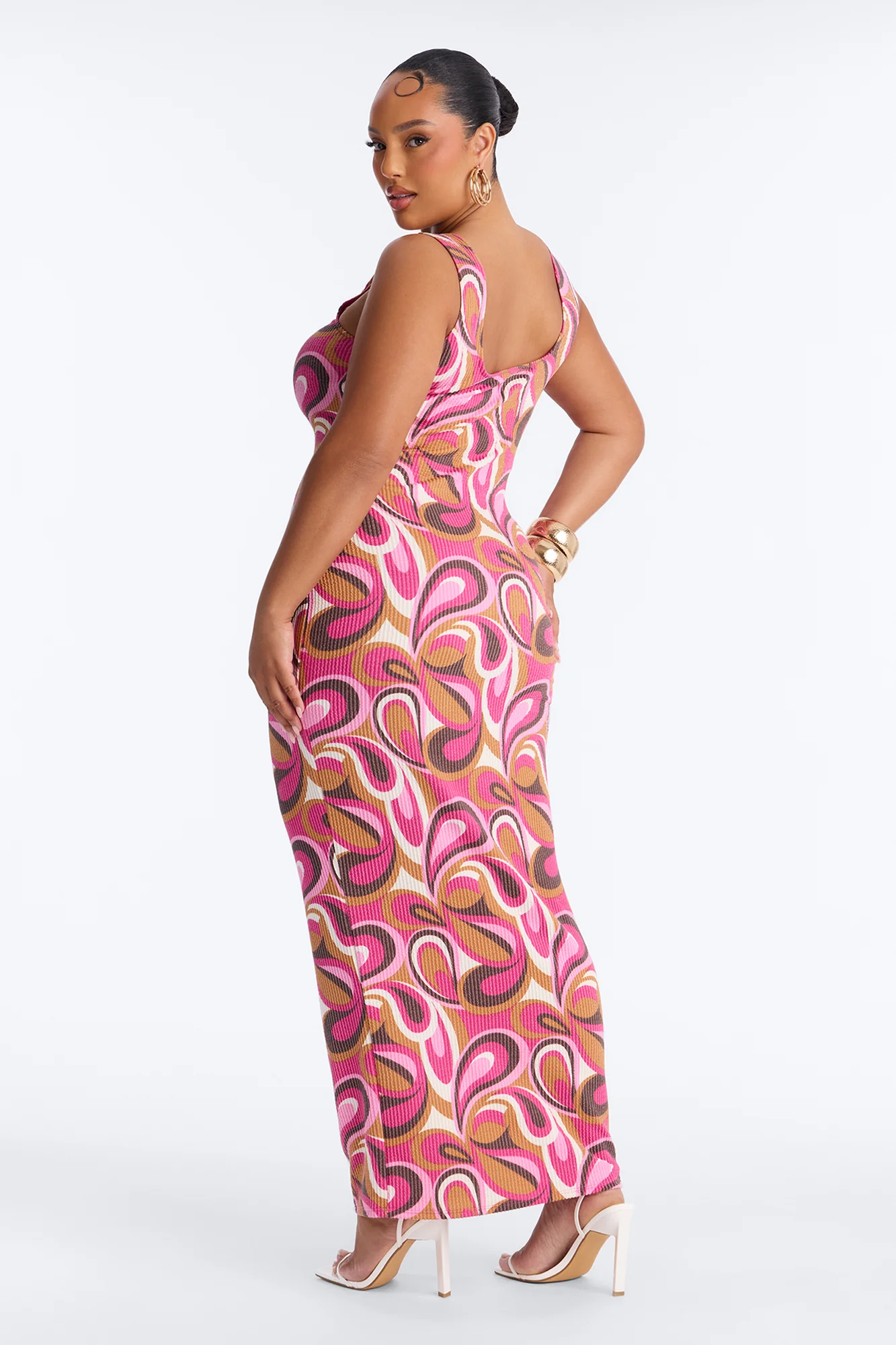 Valentina Ribbed Maxi Dress - Magenta/combo - Image 8