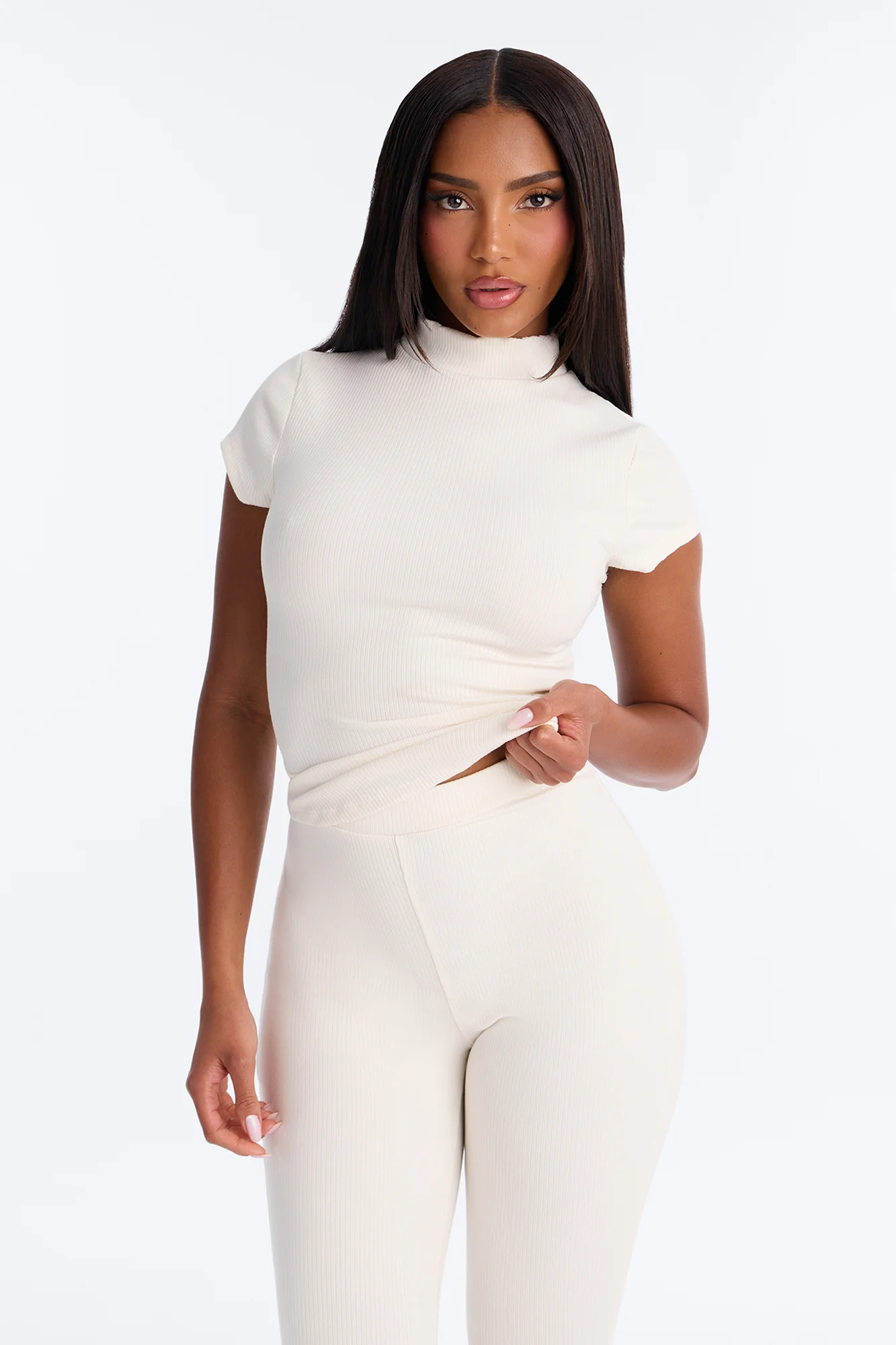 Valentina Snatched Capri Pant Set - Off White - Image 2