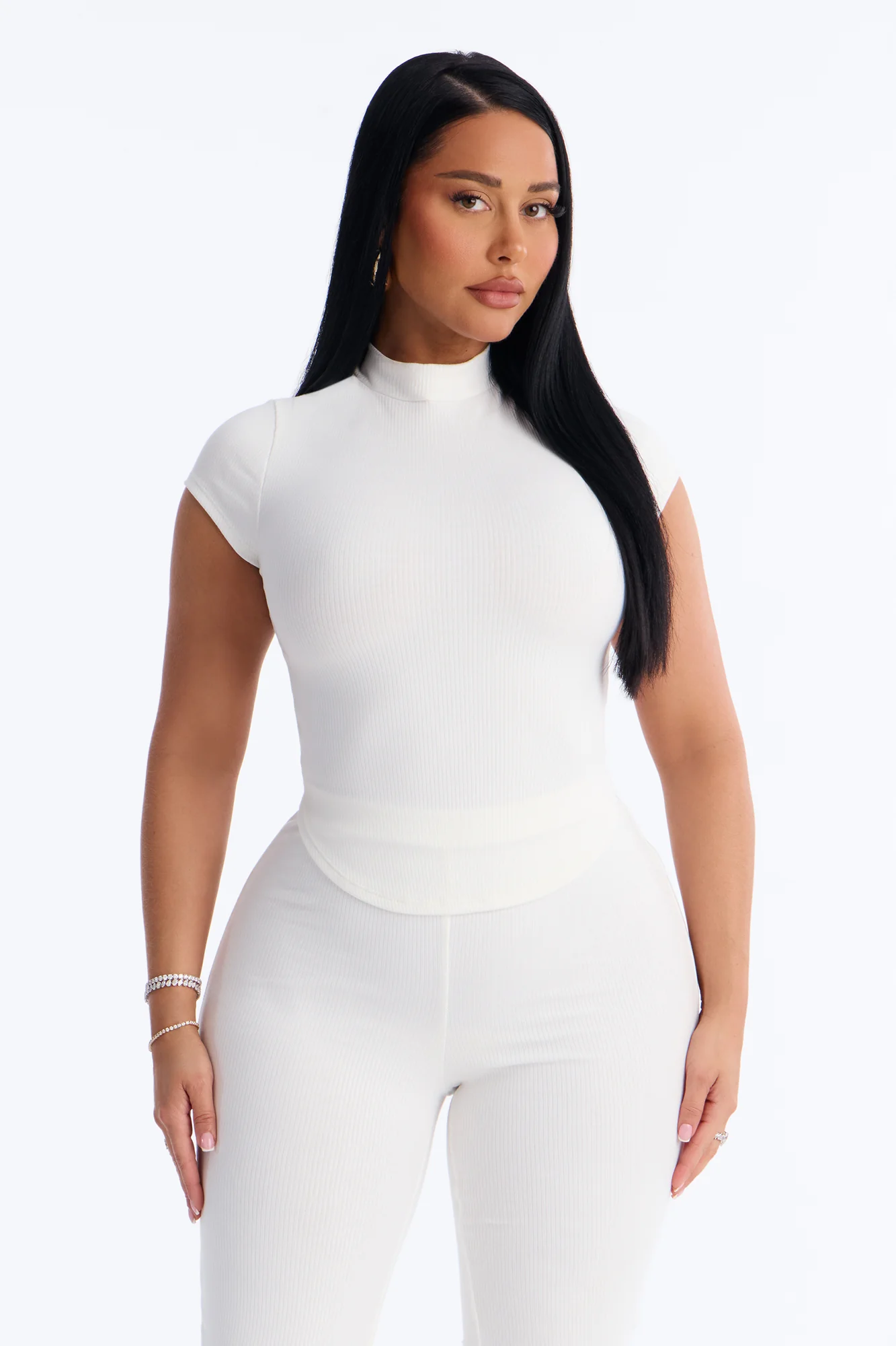 Valentina Snatched Straight Leg Pant Set - White - Image 2