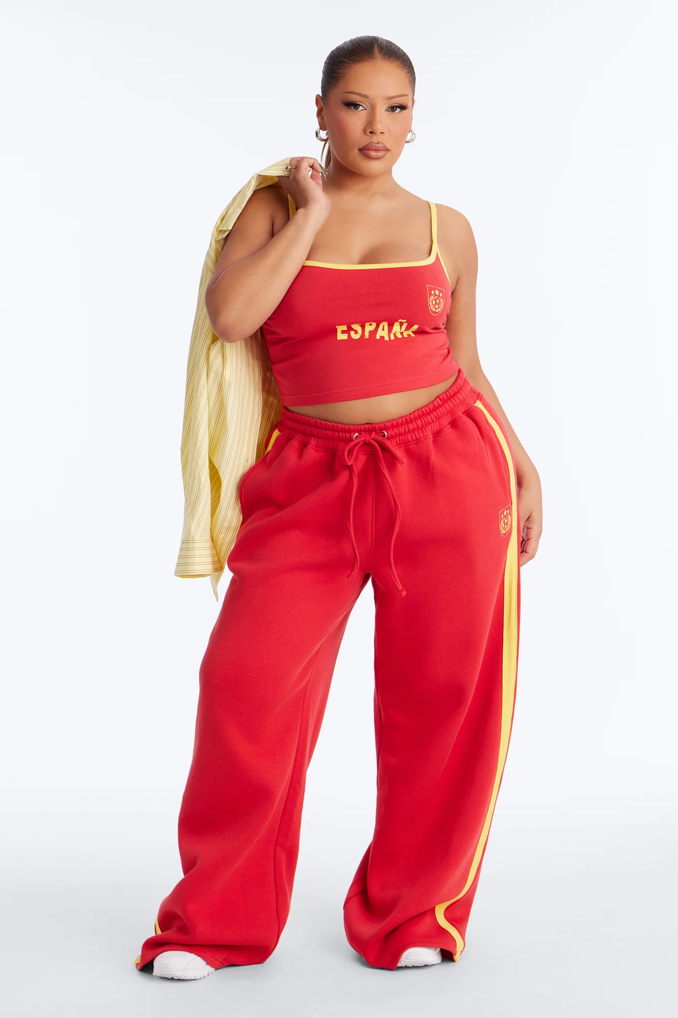 Vamos Espana Fleece Pant Set - Red - Image 4