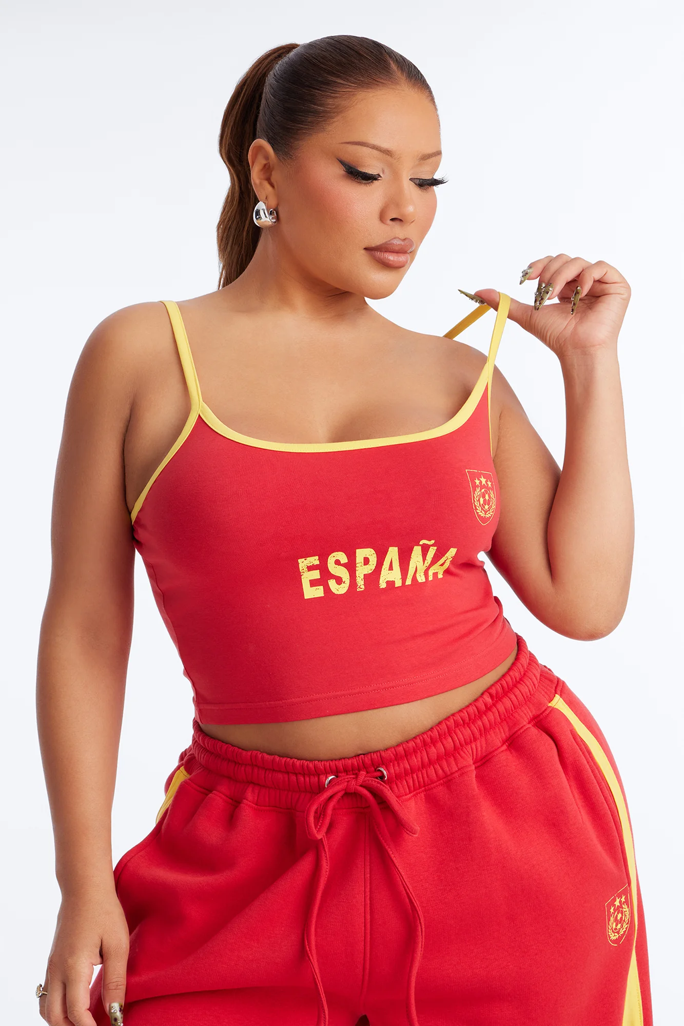 Vamos Espana Fleece Pant Set - Red - Image 5