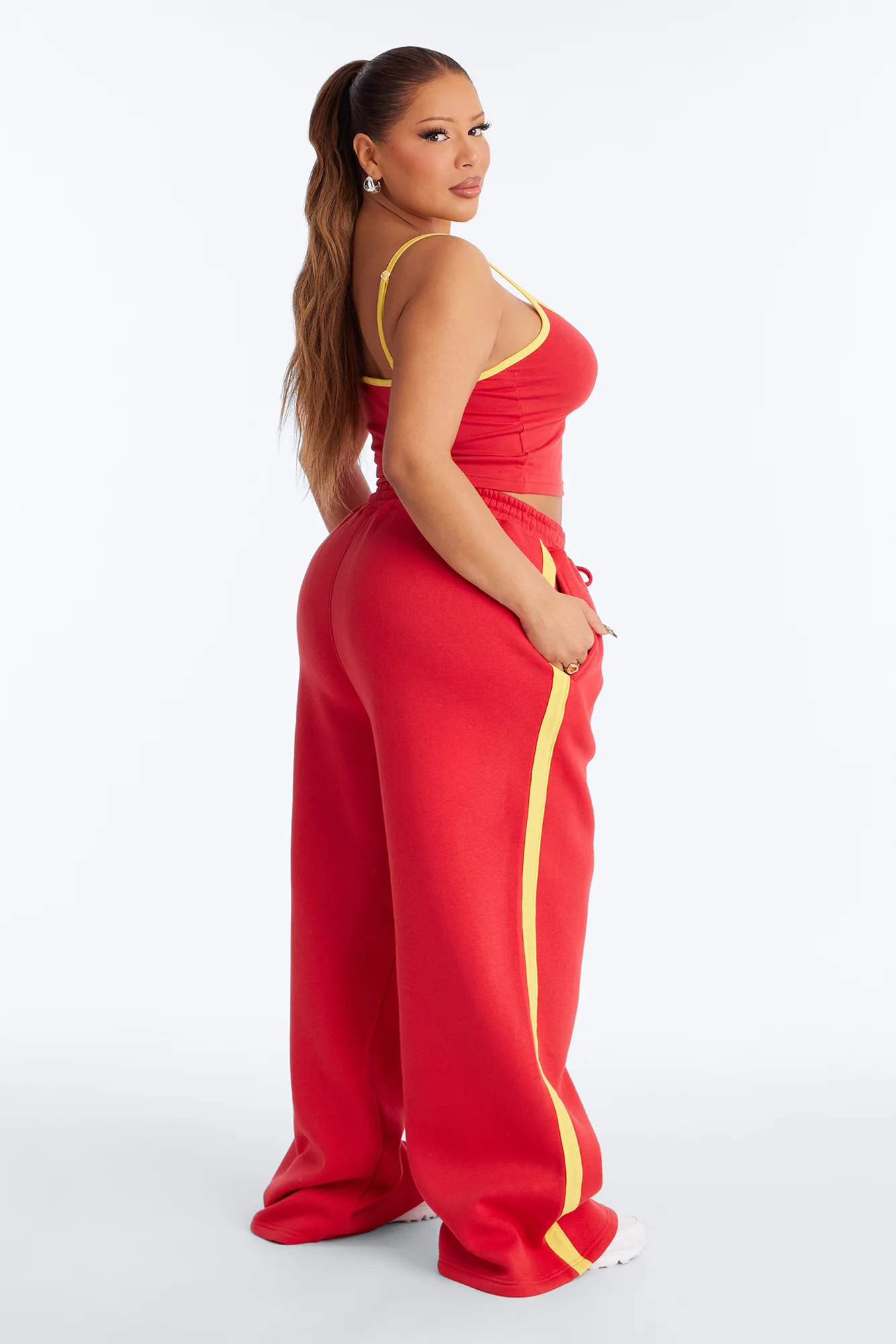 Vamos Espana Fleece Pant Set - Red - Image 7