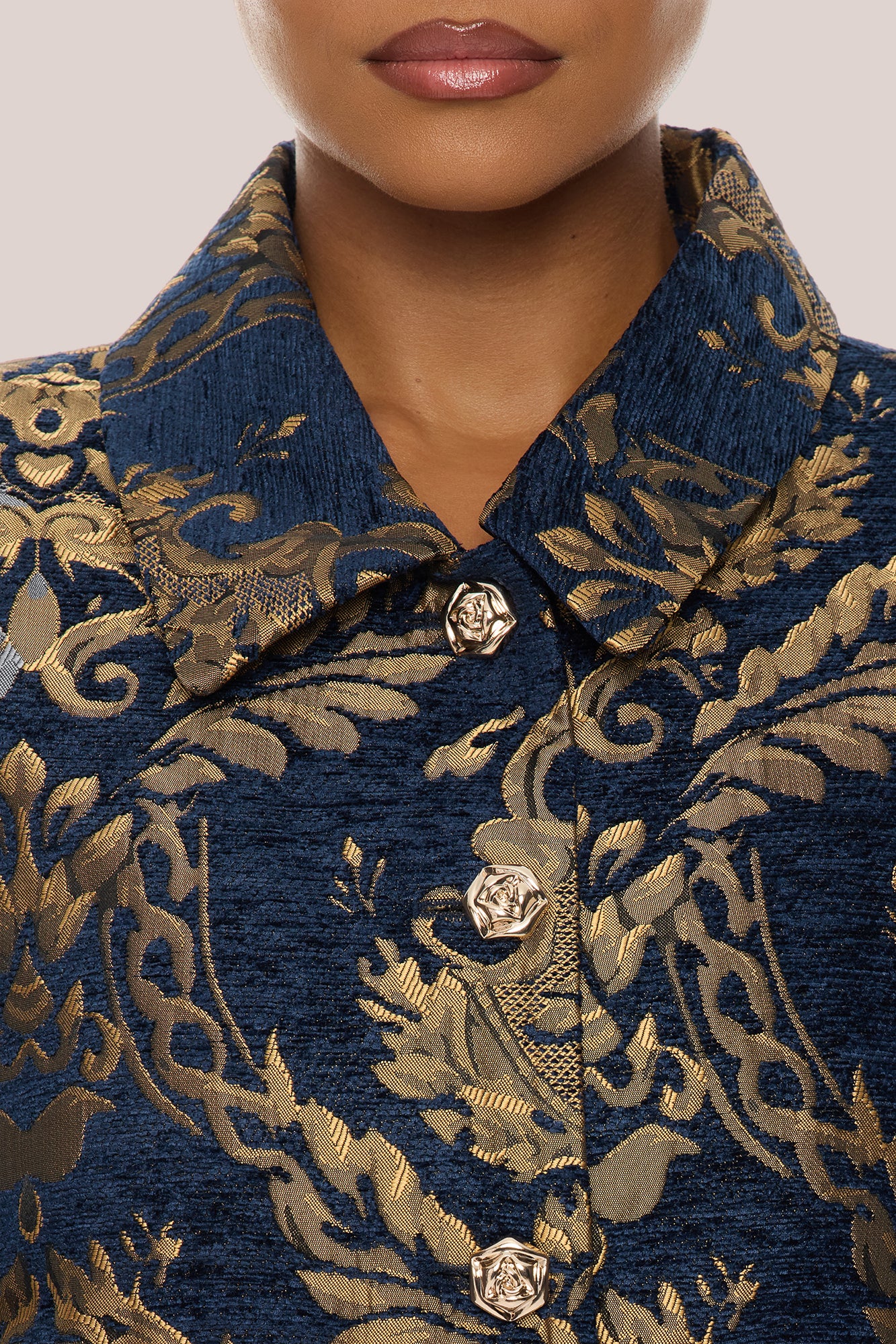 Vanya Jacquard Jacket Short Set - Navy/combo - Image 8