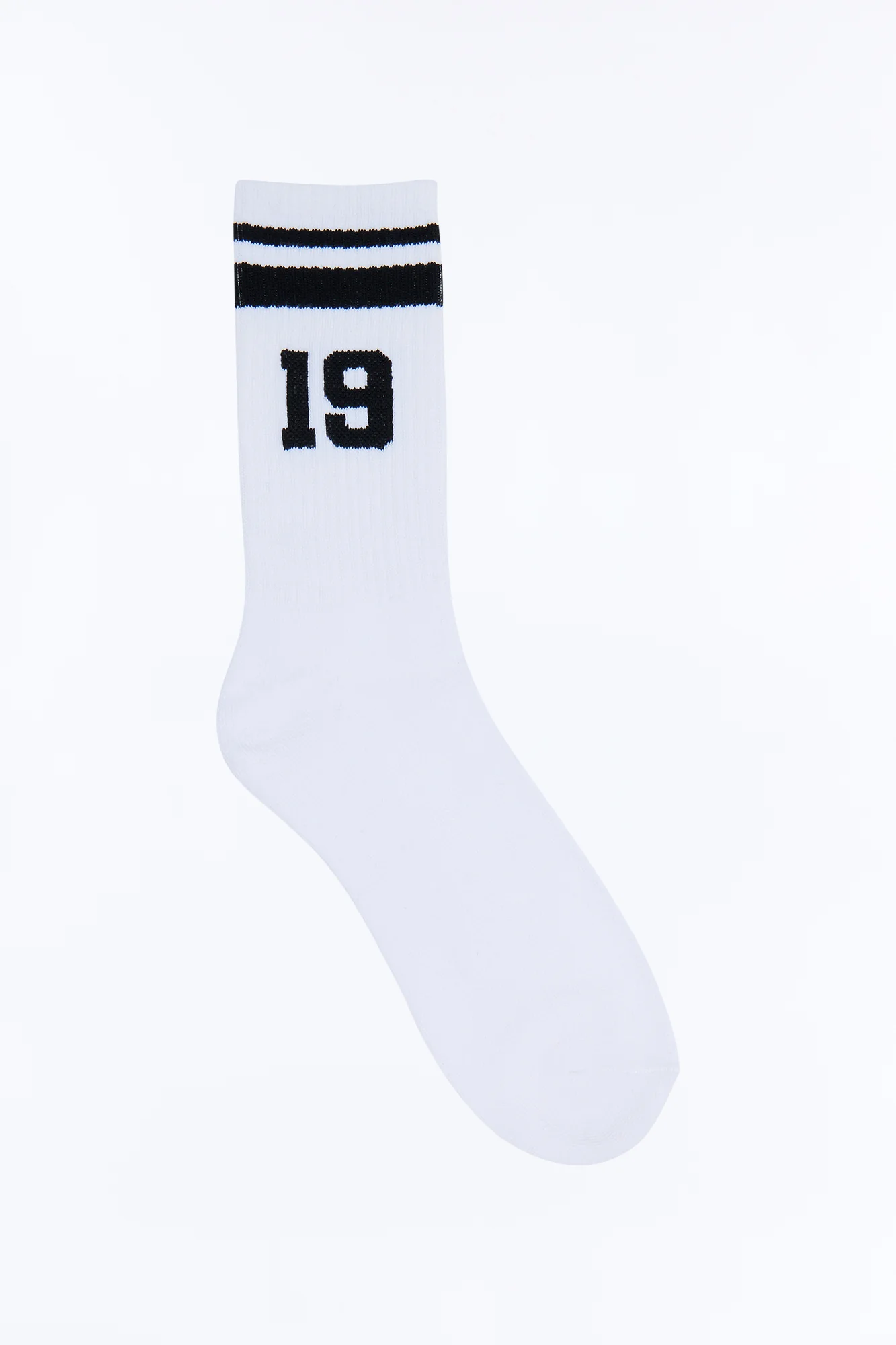 Varsity 19 Stripe Crew Socks - White - Image 3