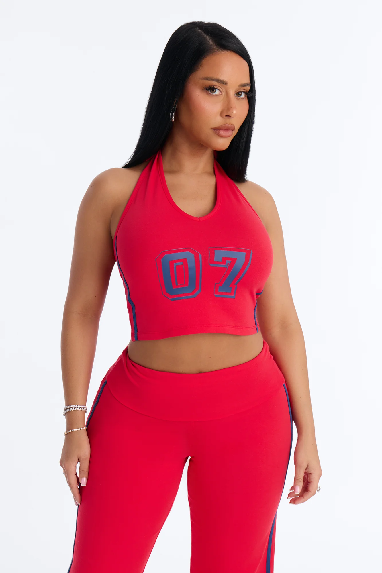 Varsity Dreams Halter Pant Set - Red - Image 2