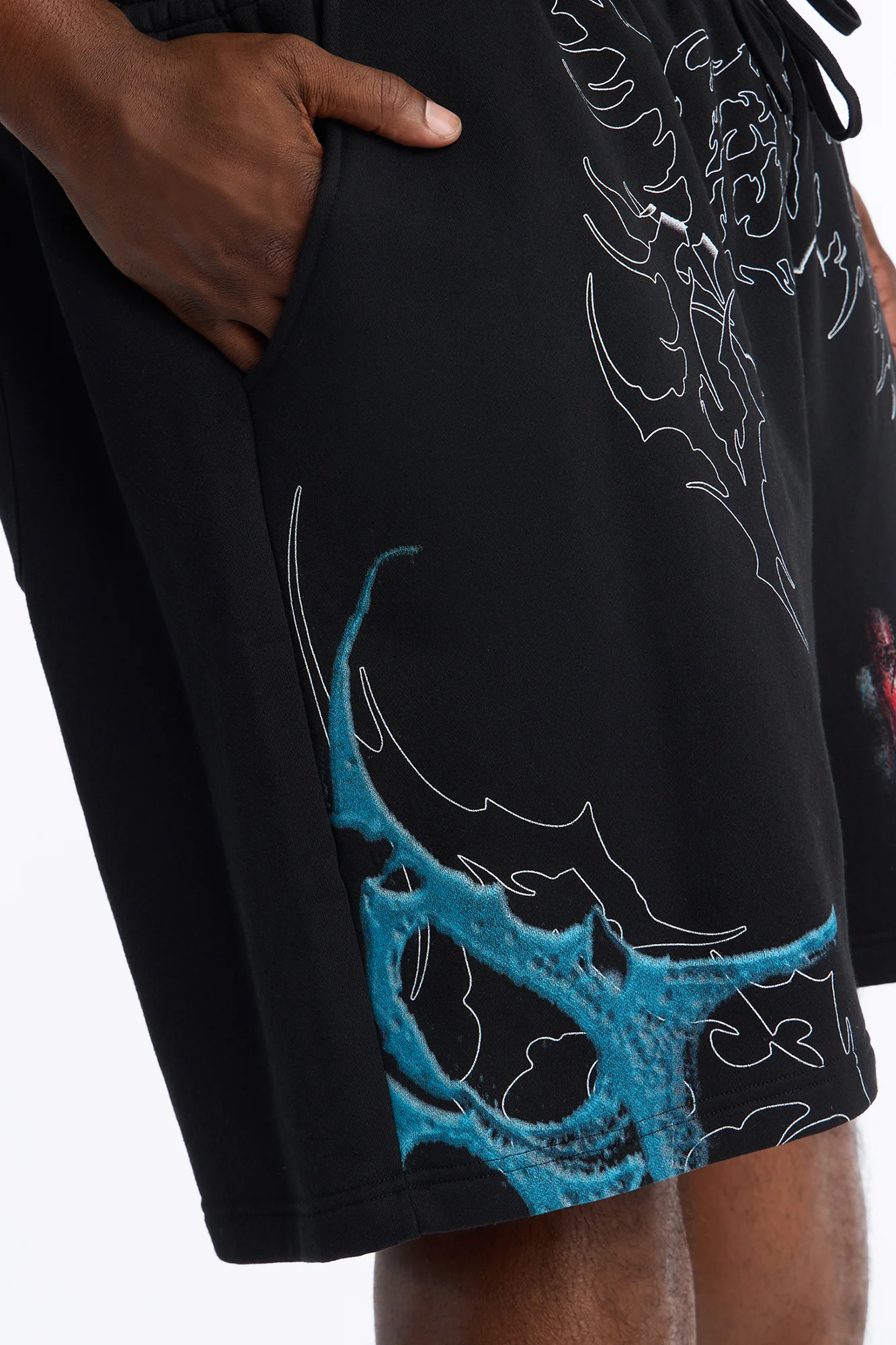 Venom All Over Print Relaxed Sweat Short - Black - Image 9