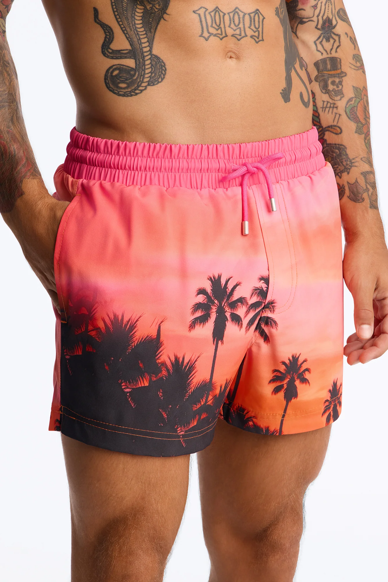 Verano Sunset Swim Trunk 4″ - Orange/combo - Image 3