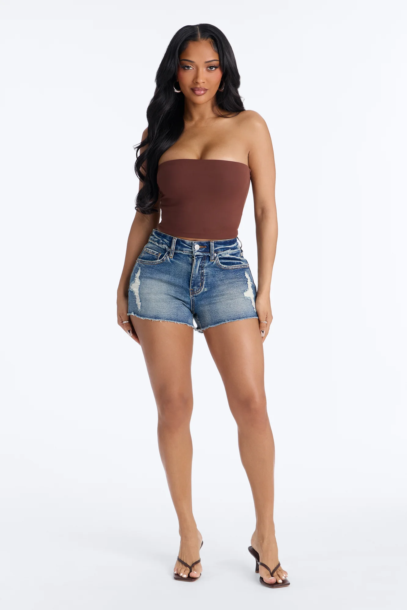 Veronica Double Lined Tube Top - Brown - Image 2