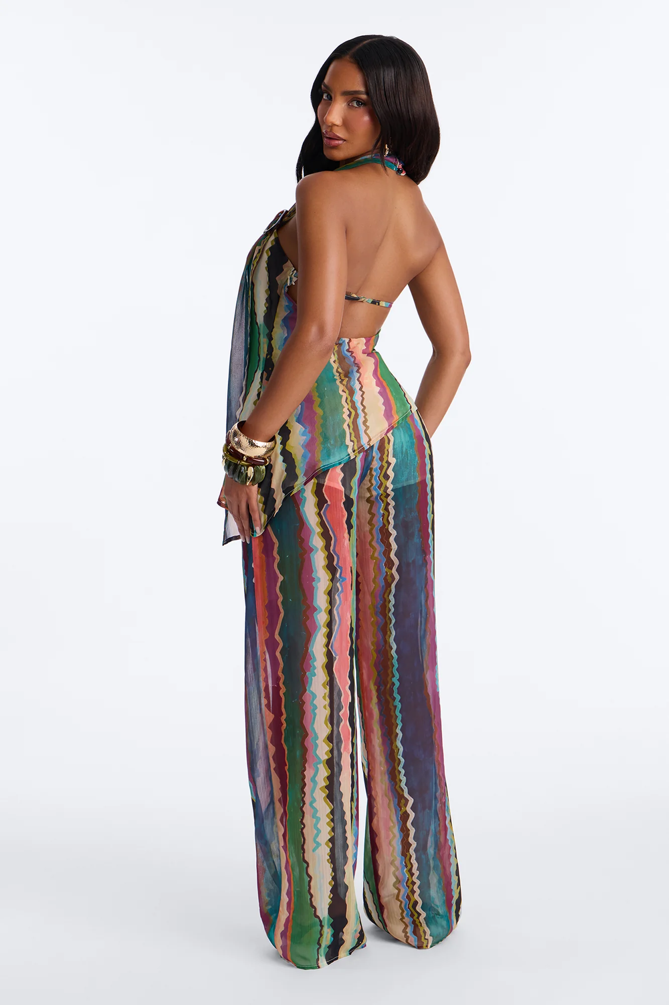 Victoria Getaway Chiffon Pant Set - Multi Color - Image 5