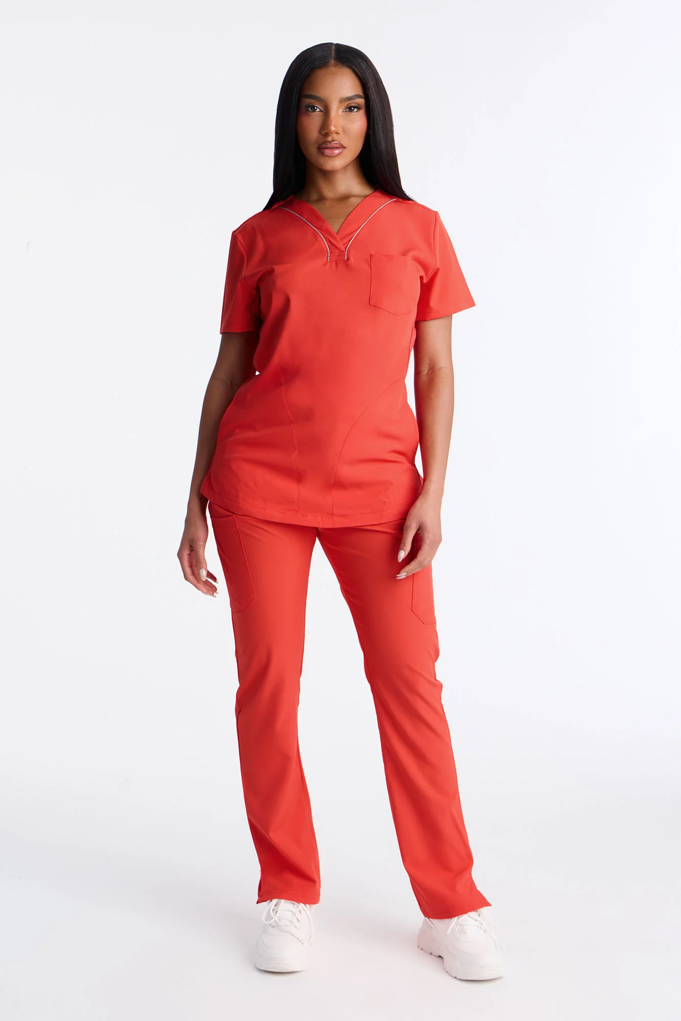Vitals Only Straight Leg Scrub Set - Fire