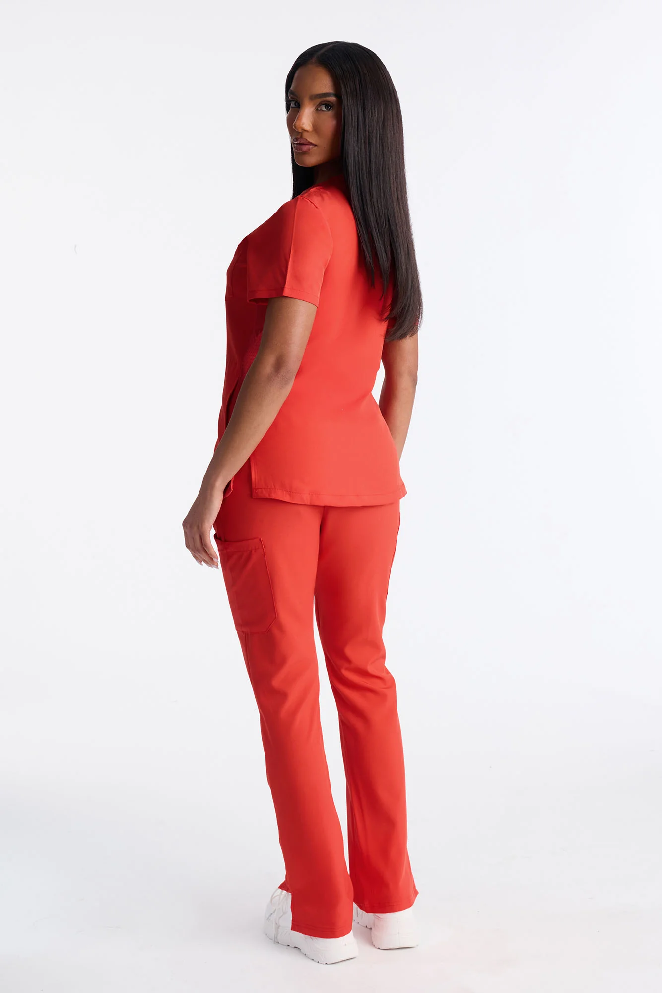 Vitals Only Straight Leg Scrub Set - Fire - Image 3