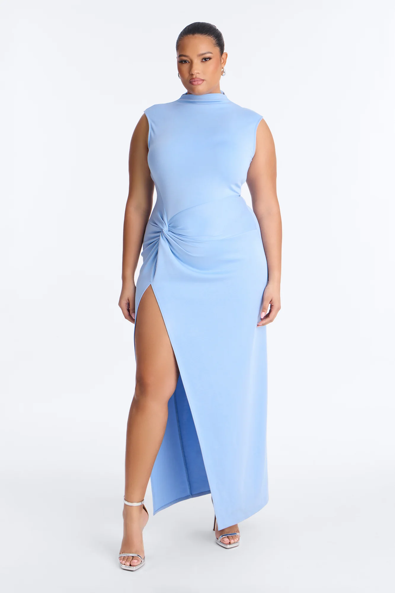 Vivi Twist Maxi Dress - Blue - Image 5