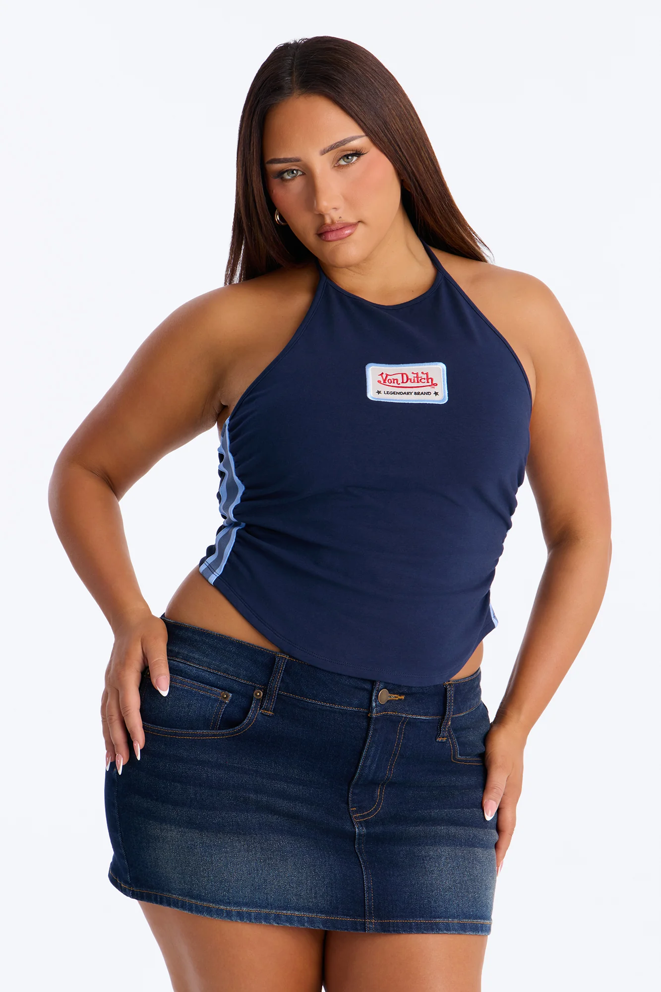 Von Dutch Americana Halter With Patch - Navy - Image 5