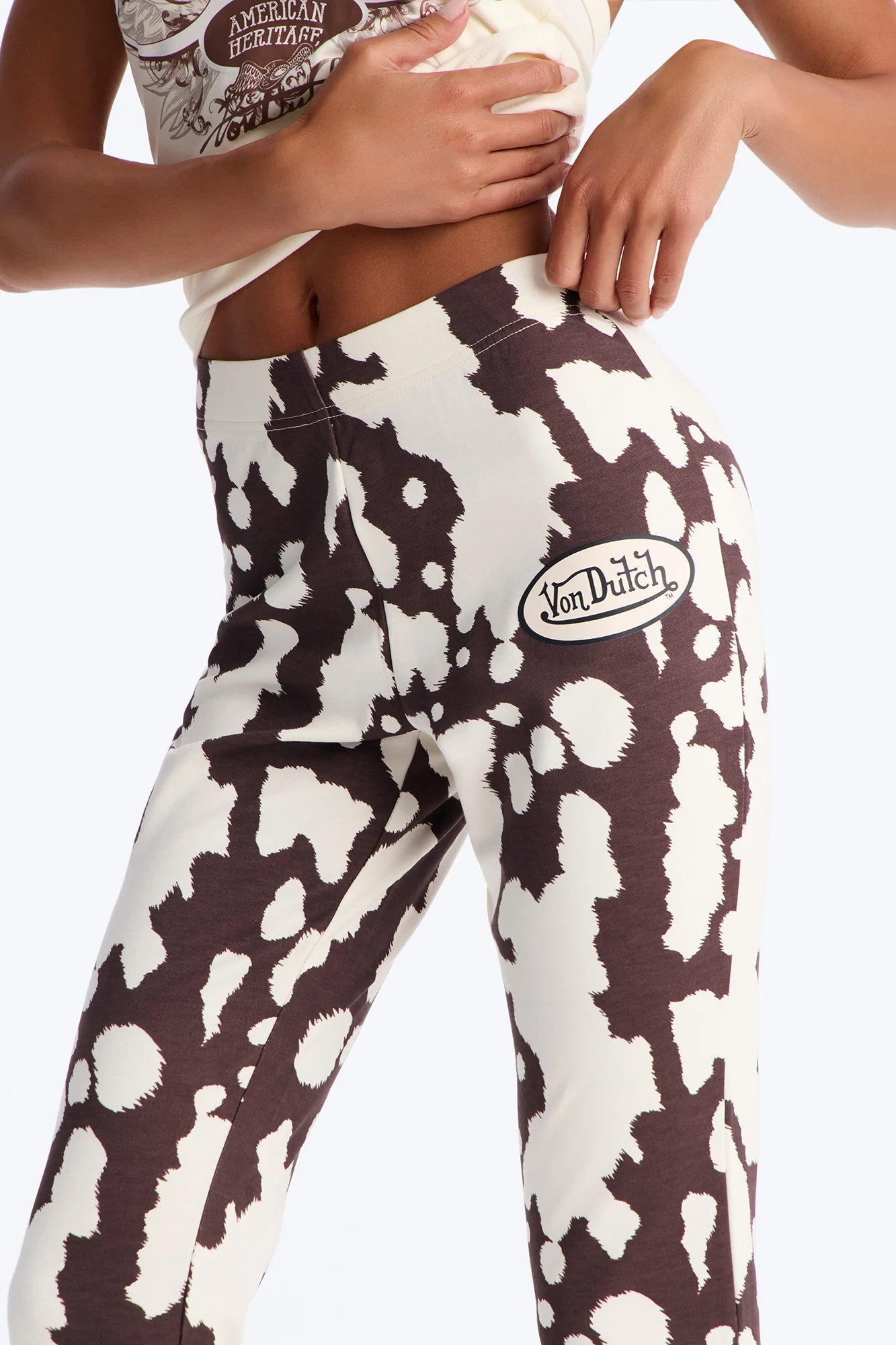 Von Dutch Giddy Up Flare Pant - Ivory/combo - Image 3