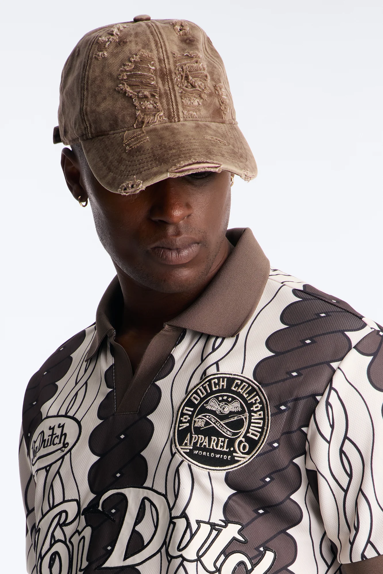 Von Dutch Johnny Collar Soccer Jersey - Chocolate - Image 3
