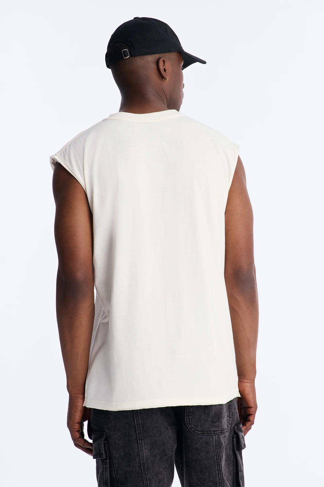 Von Dutch Motor Heavy Weight Muscle Tee - Cream - Image 3