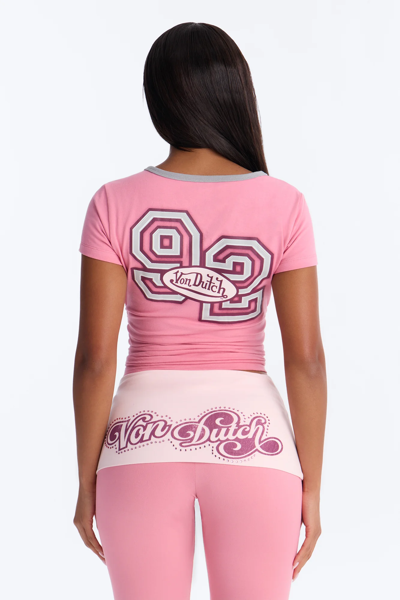 Von Dutch On Fire Baby Tee - Pink - Image 4