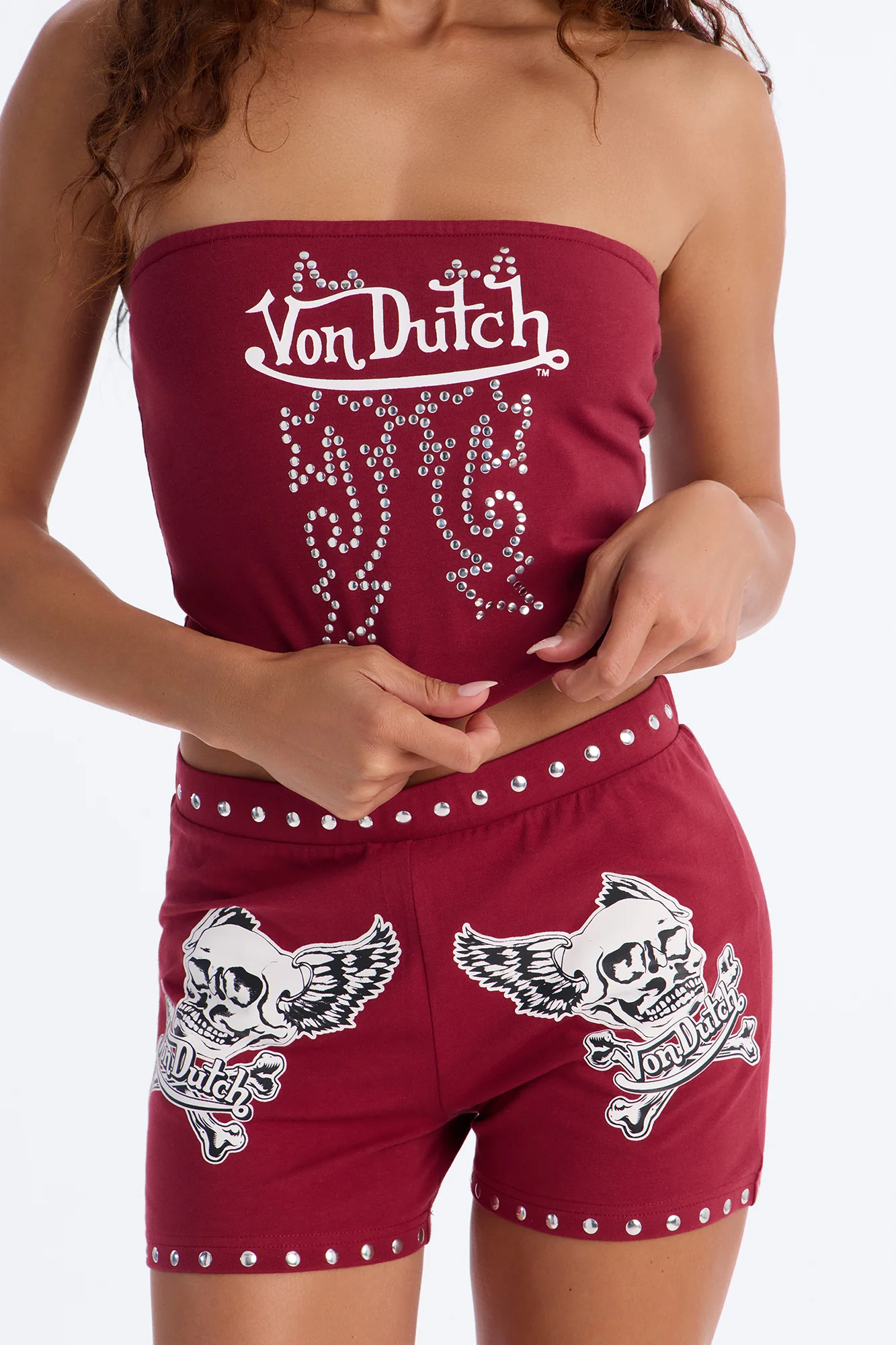 Von Dutch Out West Tube Top - Burgundy - Image 3