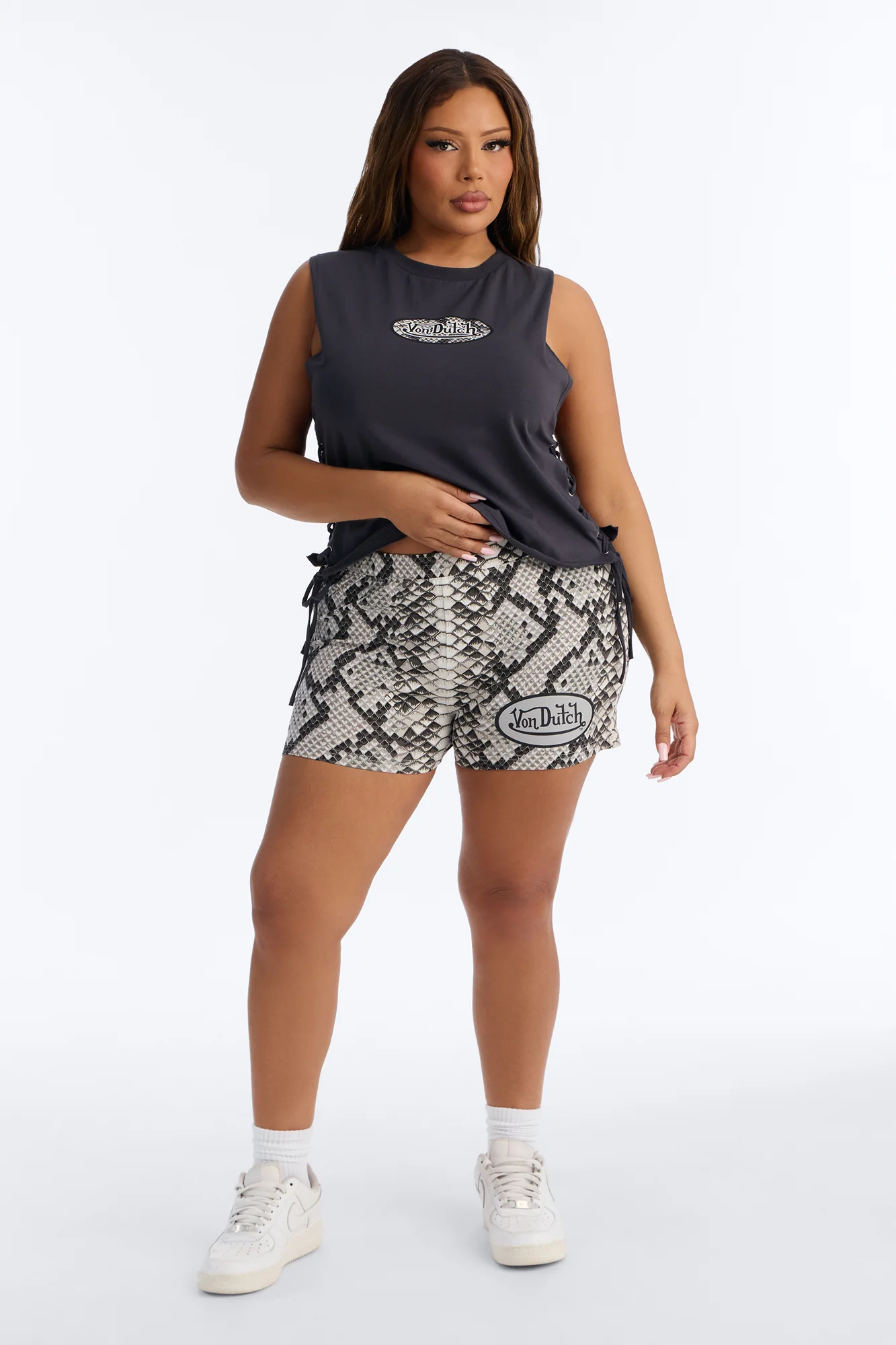 Von Dutch Rocker Snake Print Hot Short - Black/combo - Image 5