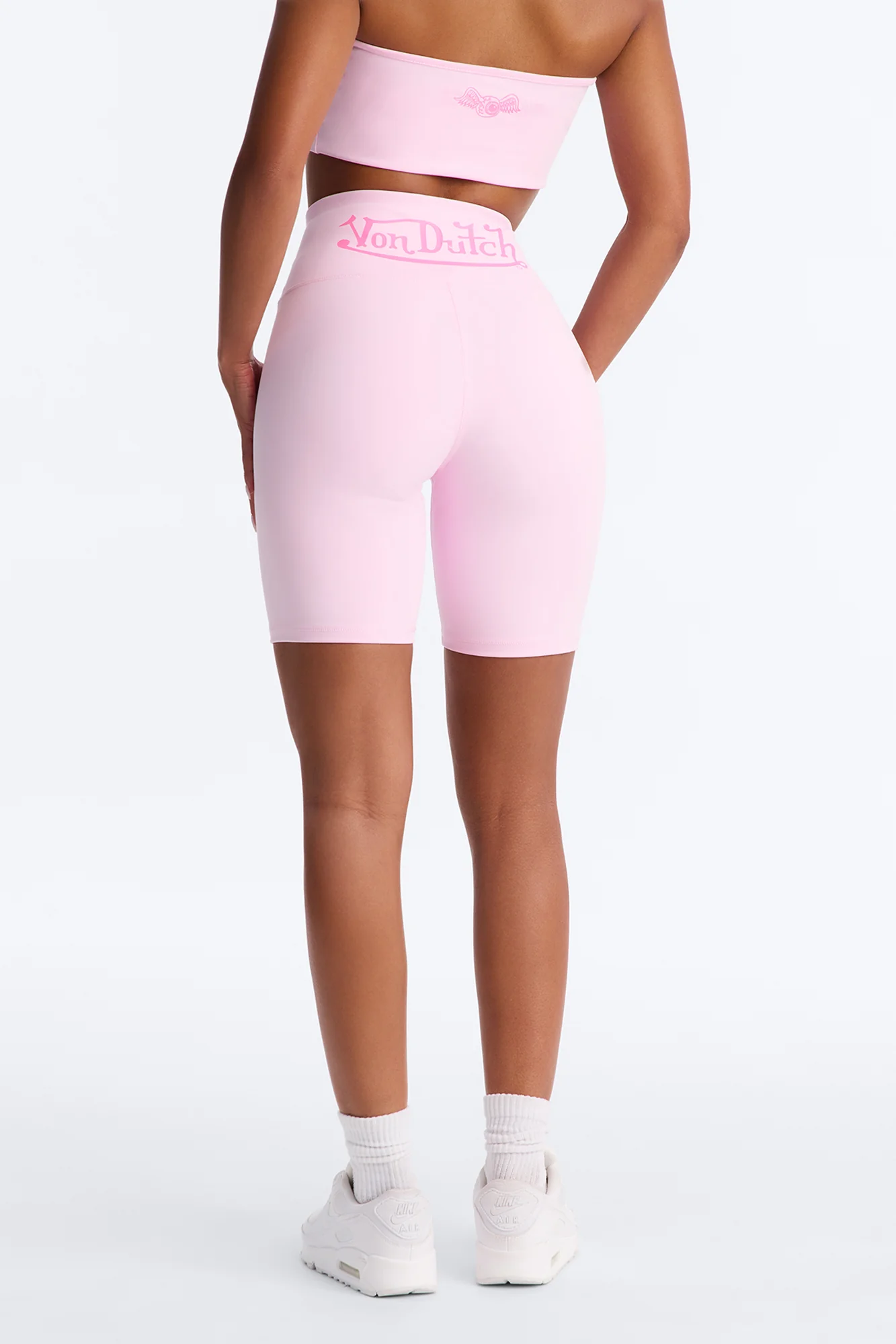 Von Dutch Sporty Foldover Shorts - Pink - Image 4