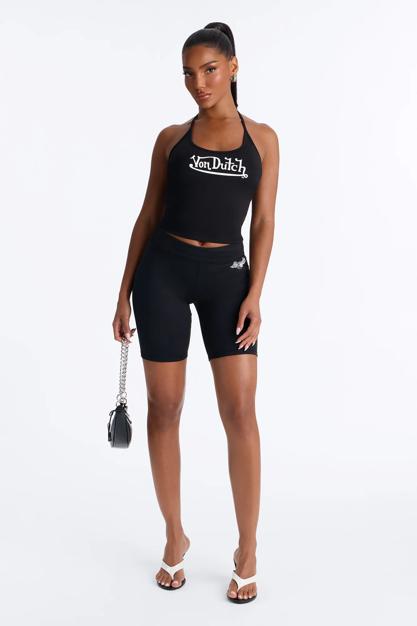 Von Dutch Sporty Halter Tank Top - Black - Image 2
