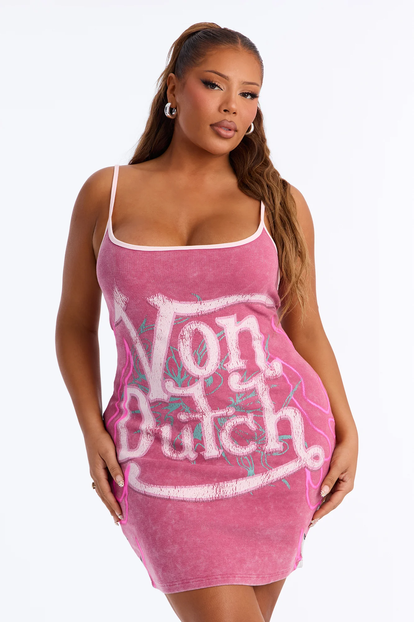 Von Dutch Washed Mini Dress - Pink - Image 5