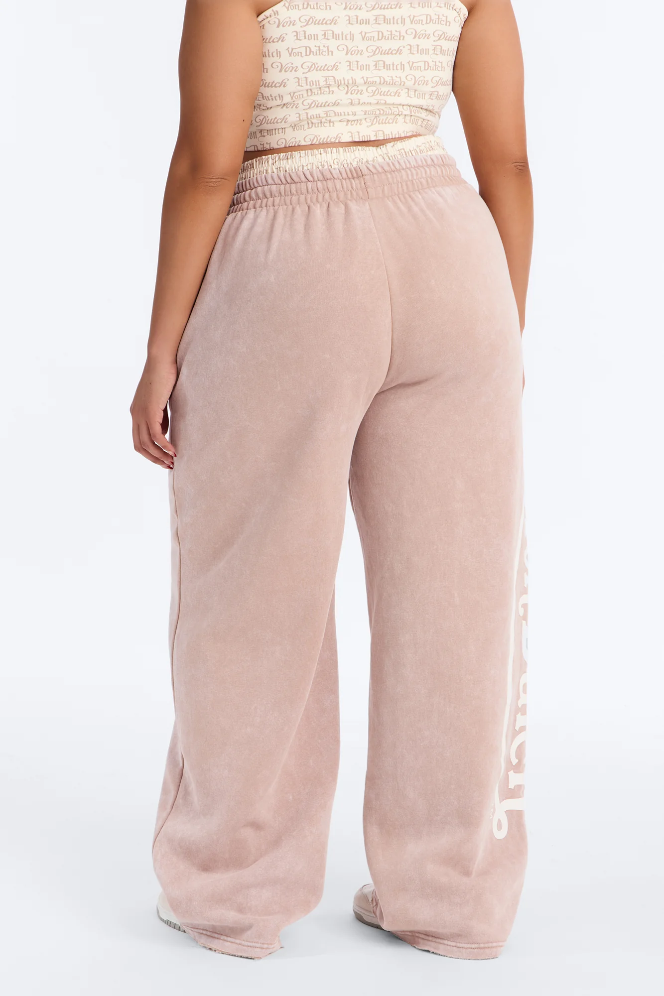Von Dutch Wide Leg Washed Pant - Taupe - Image 8